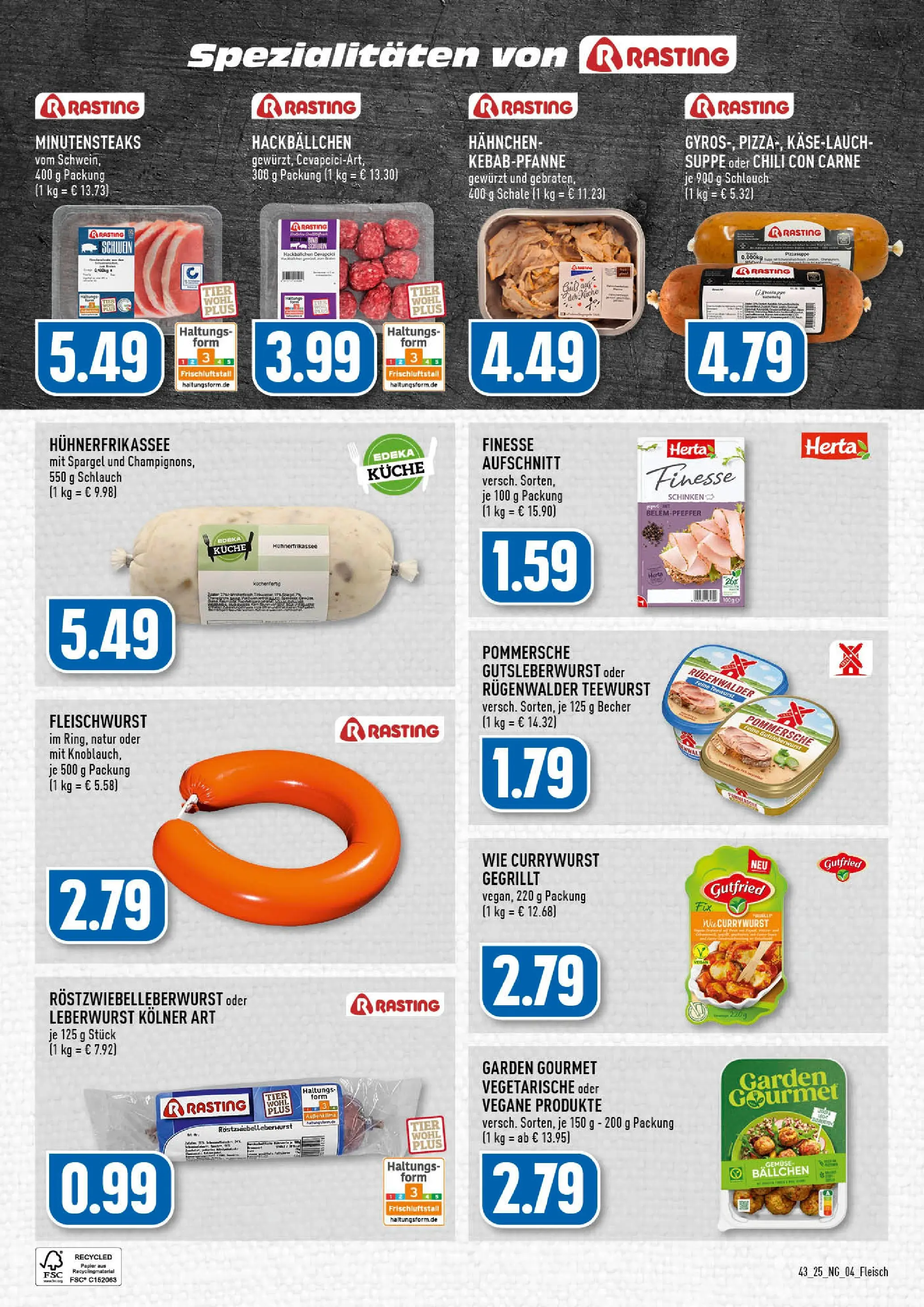 Edeka prospekt Köln-Vingst	 (ab 19.10.2025) » Angebote Online | Seite: 4 | Produkte: Hahnchen, Küche, Cevapcici, Chili