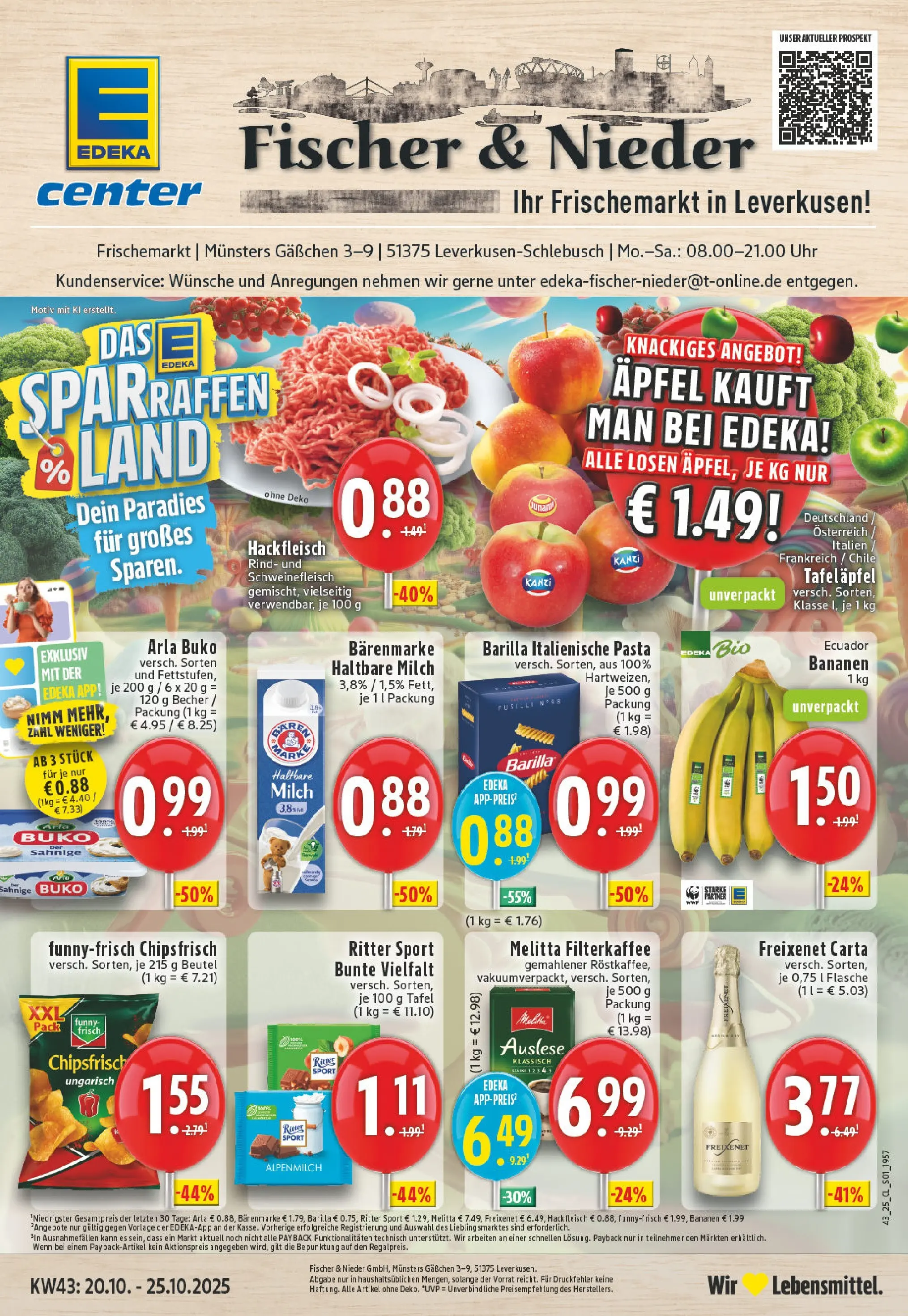 Edeka prospekt Leverkusen-Schlebusch	 (ab 19.10.2025) » Angebote Online | Seite: 1 | Produkte: Freixenet, Haltbare milch, Schweinefleisch, Uhr