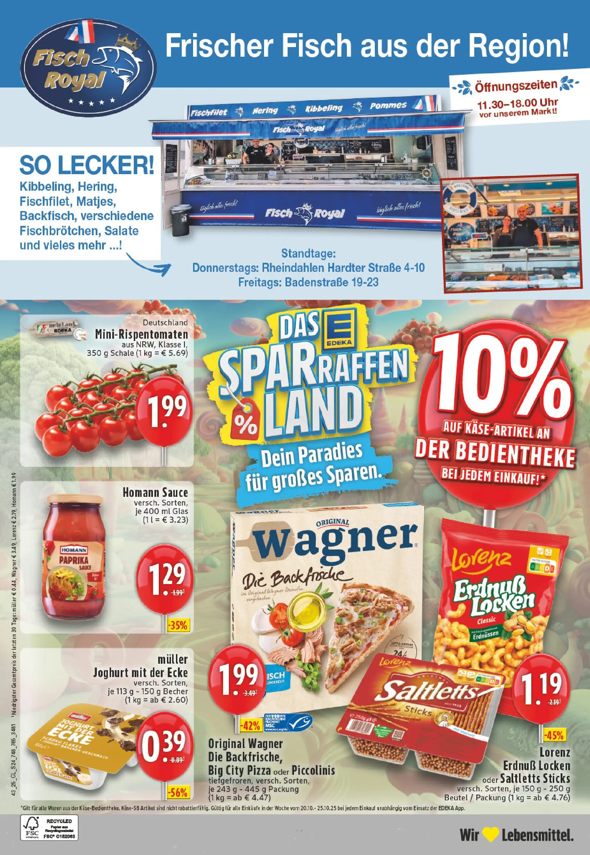 Edeka prospekt Mönchengladbach	 (ab 19.10.2025) » Angebote Online | Seite: 24 | Produkte: Joghurt, Fisch, Zwiebeln, Uhr