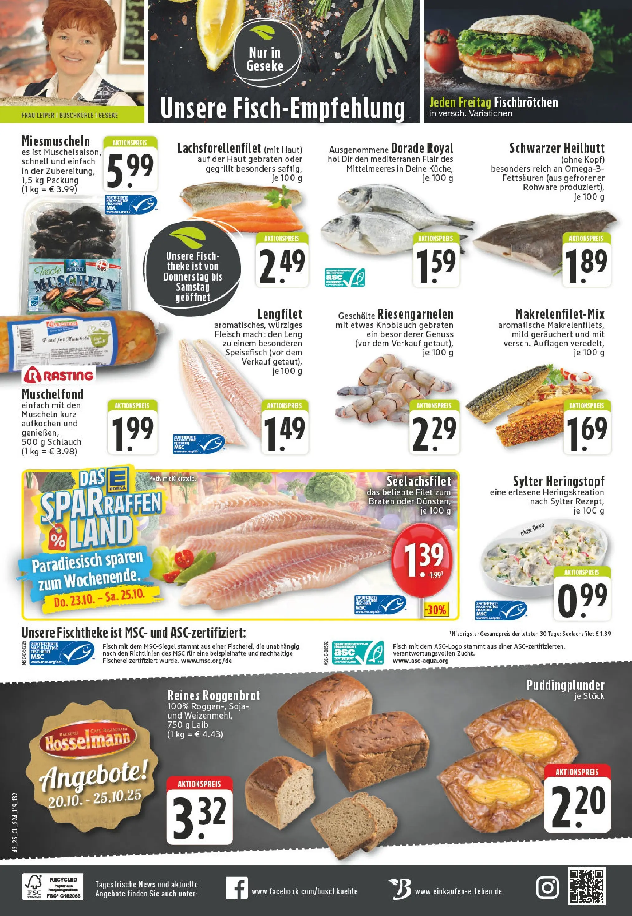 Edeka prospekt Geseke	 (ab 19.10.2025) » Angebote Online | Seite: 24 | Produkte: Dorade, Theke, Fisch, Fleisch