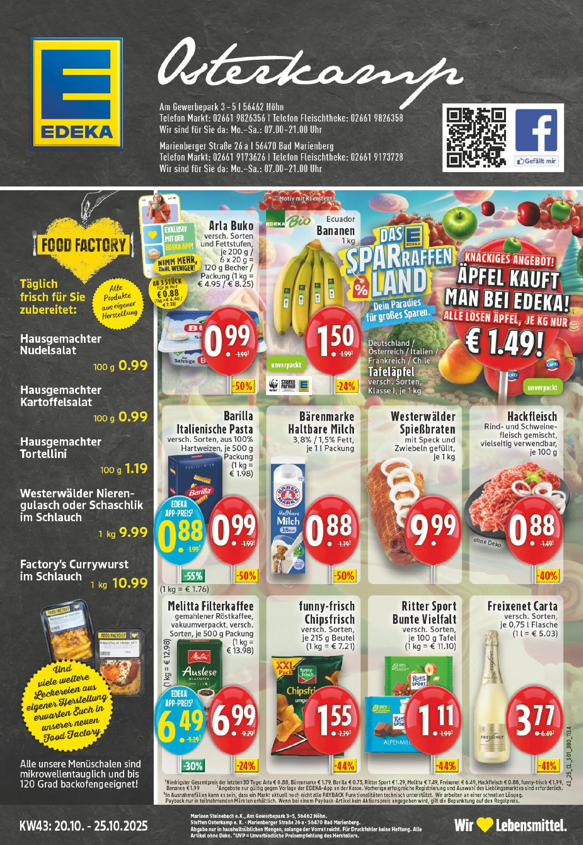Edeka prospekt Bad Marienberg	 (ab 19.10.2025) » Angebote Online | Seite: 1 | Produkte: Milch, Freixenet, Äpfel, Chips
