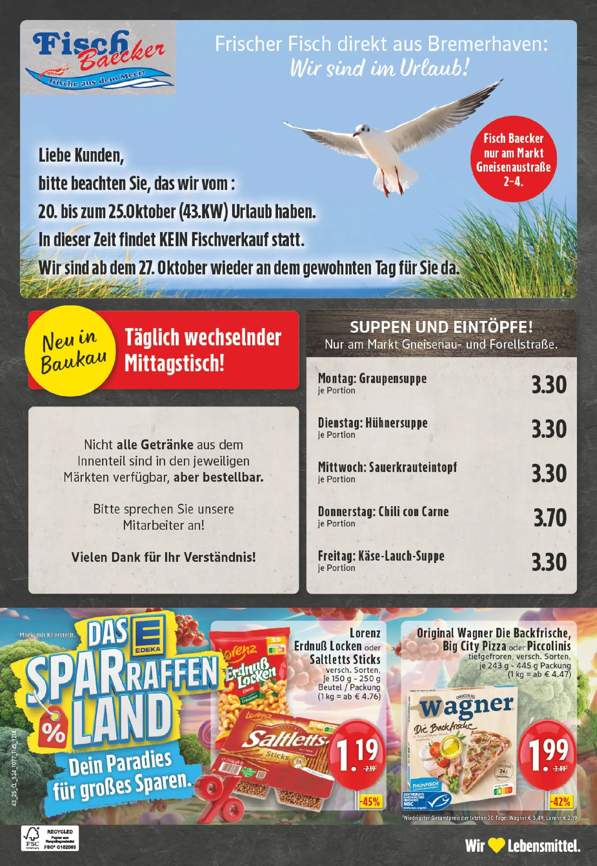 Edeka prospekt Herne	 (ab 19.10.2025) » Angebote Online | Seite: 24 | Produkte: Thunfisch, Fisch, Piccolinis, Pizza