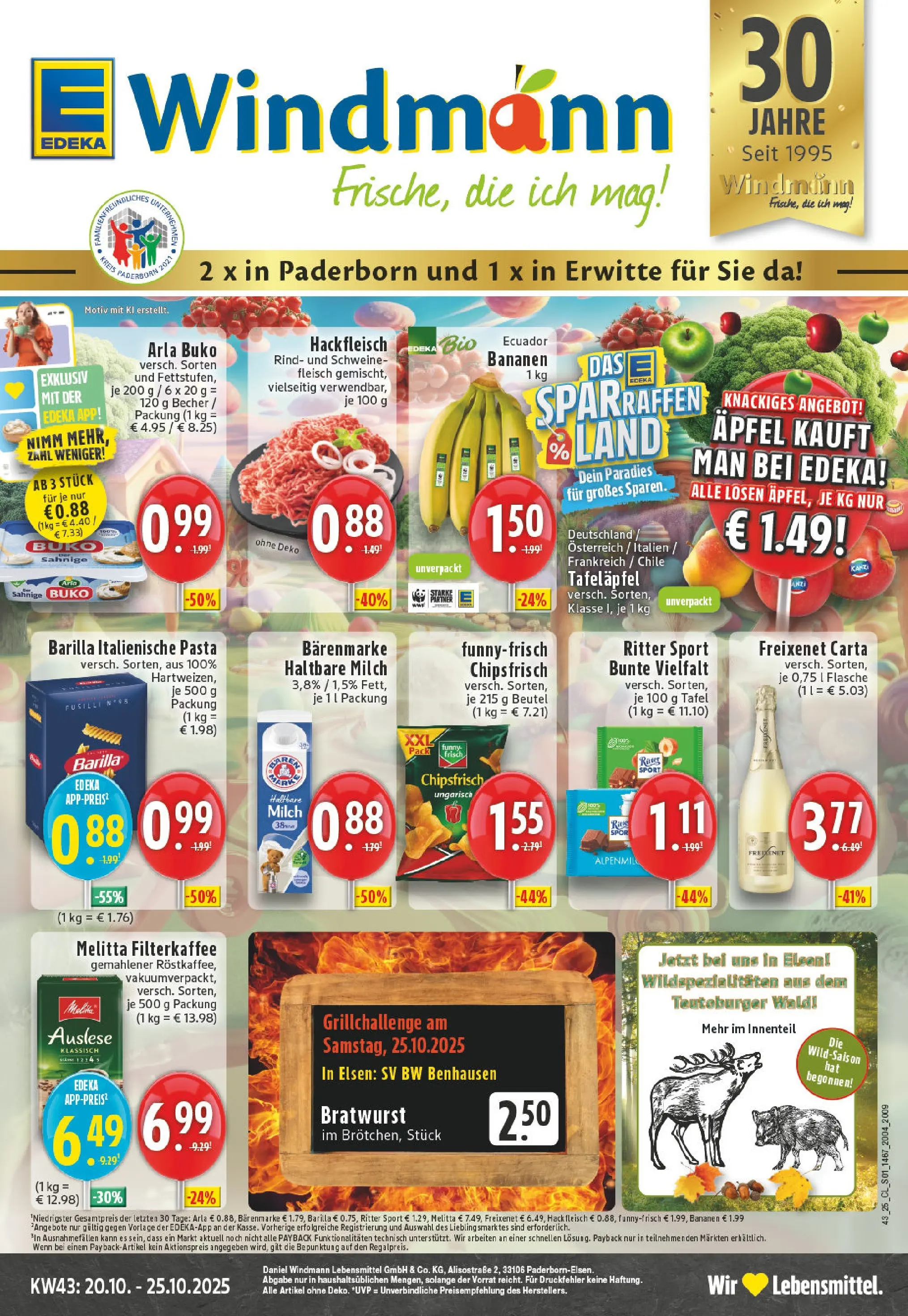 Edeka prospekt Erwitte	 (ab 19.10.2025) » Angebote Online | Seite: 1 | Produkte: Milch, Pasta, Schweinefleisch, Hackfleisch
