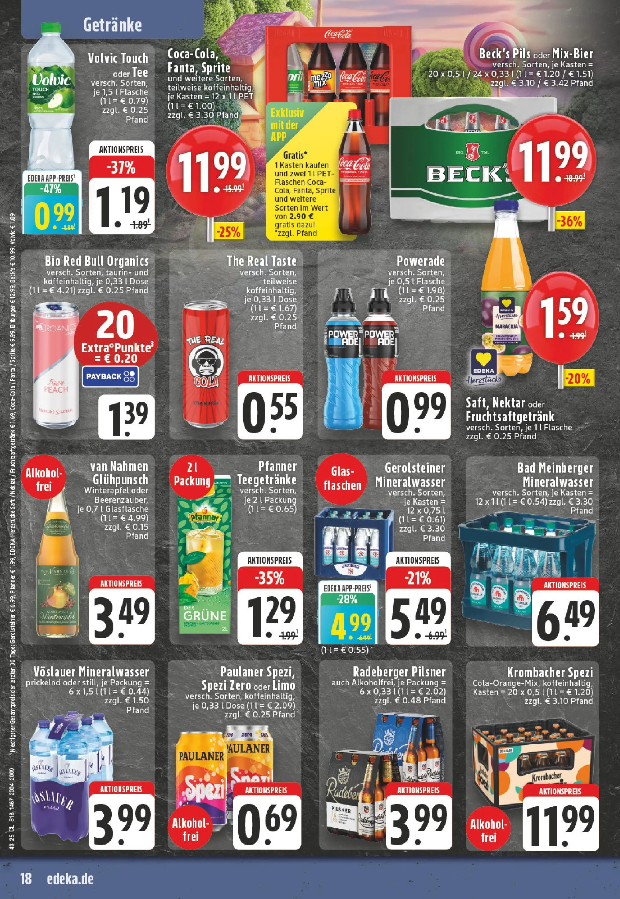 Edeka prospekt Erwitte	 (ab 19.10.2025) » Angebote Online | Seite: 18 | Produkte: Red bull, Pils, Powerade, Krombacher