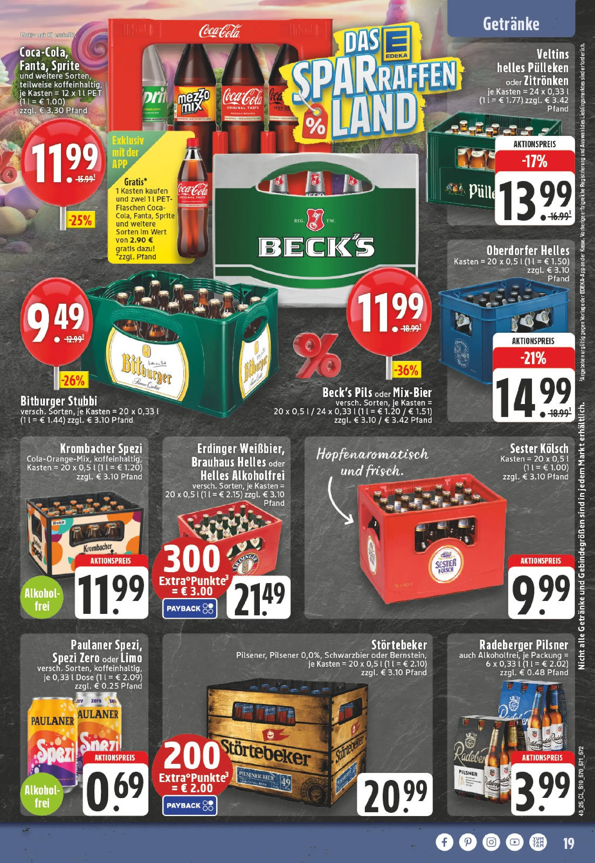 Edeka prospekt Köln	 (ab 20.10.2025) » Angebote Online | Seite: 19 | Produkte: Helles pulleken, Coca cola, Pils, Krombacher