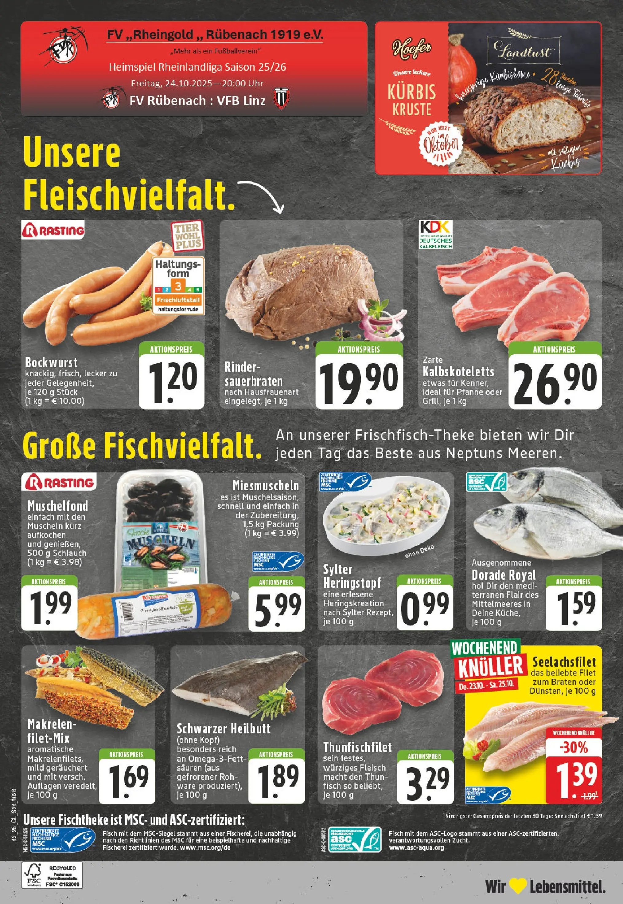 Edeka prospekt Koblenz	 (ab 19.10.2025) » Angebote Online | Seite: 24 | Produkte: Bockwurst, Fisch, Kürbis, Uhr
