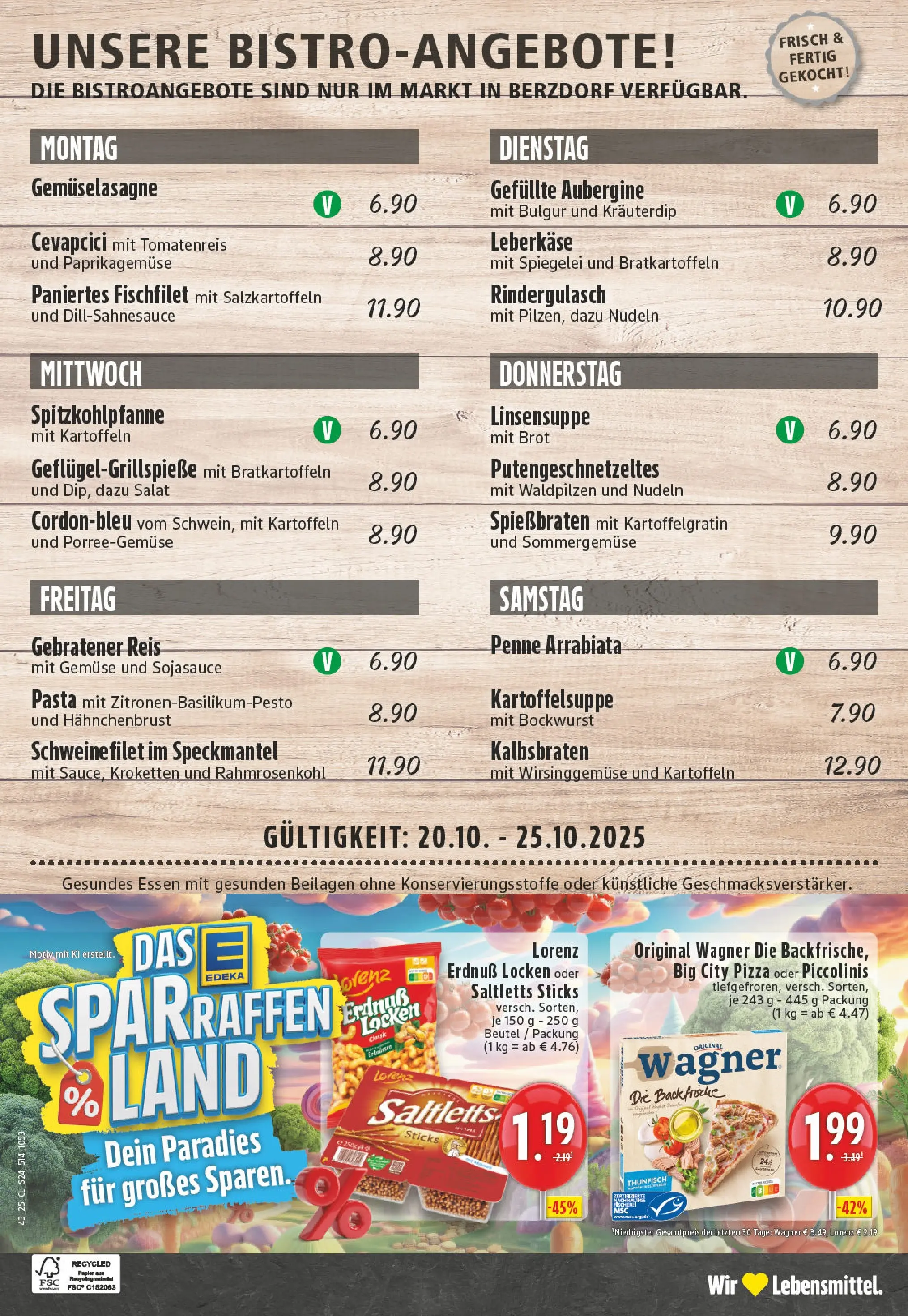 Edeka prospekt Wesseling-Berzdorf	 (ab 19.10.2025) » Angebote Online | Seite: 24 | Produkte: Cevapcici, Kartoffeln, Aubergine, Pizza