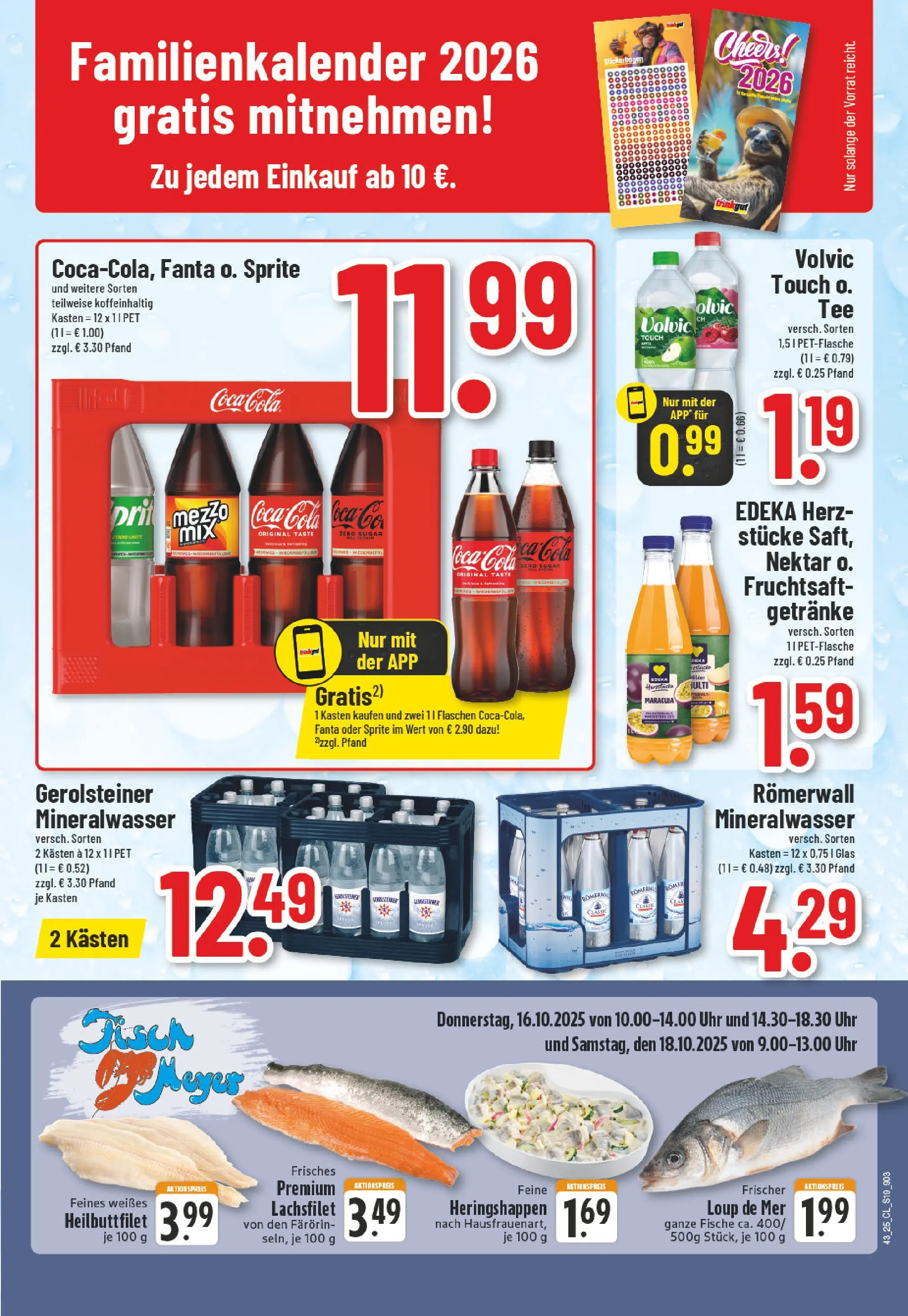 Edeka prospekt Euskirchen	 (ab 19.10.2025) » Angebote Online | Seite: 19 | Produkte: Sprite, Cola, Tee, Gerolsteiner