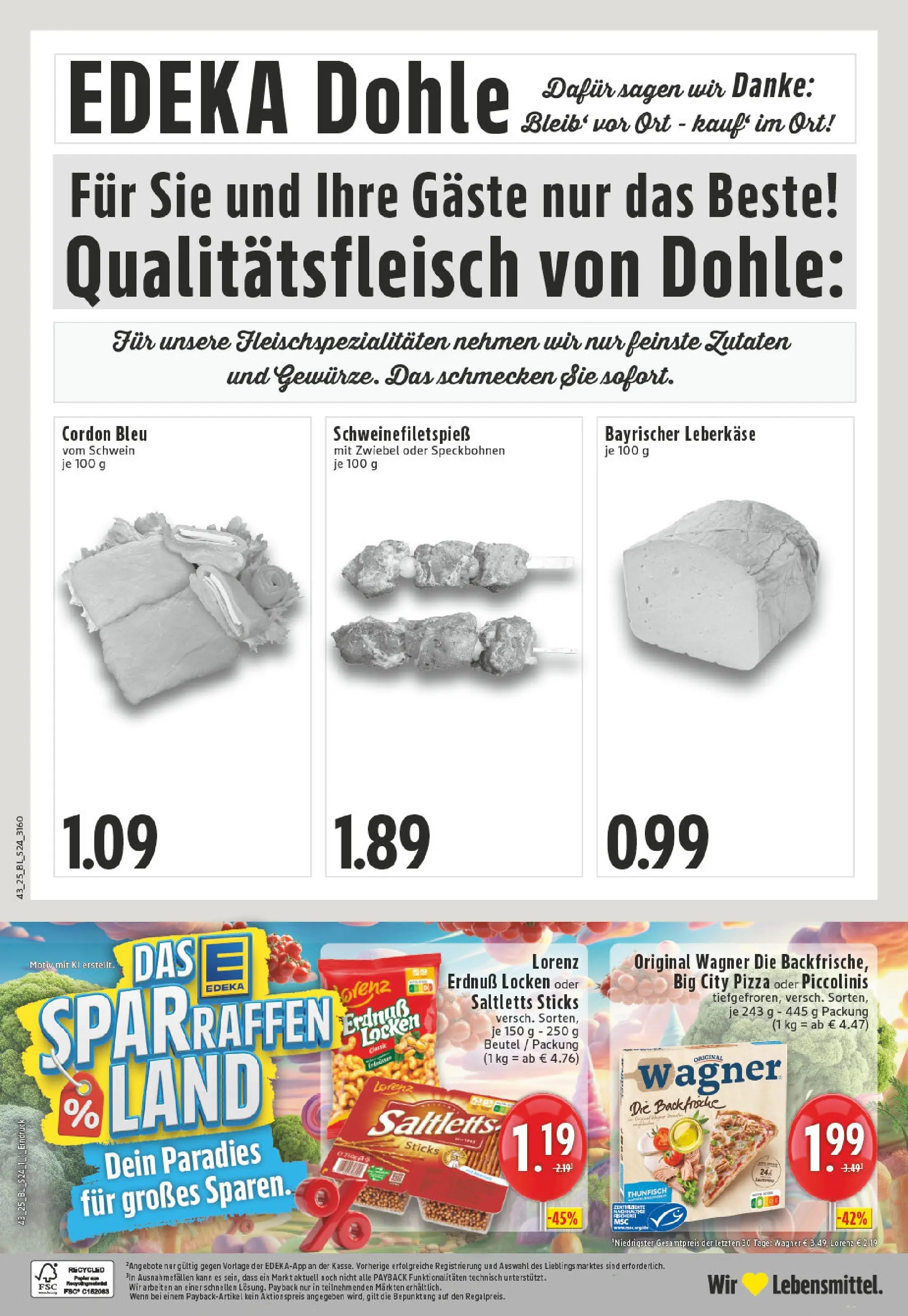 Edeka prospekt Lohne	 (ab 19.10.2025) » Angebote Online | Seite: 24 | Produkte: Thunfisch, Piccolinis, Pizza, Leberkase