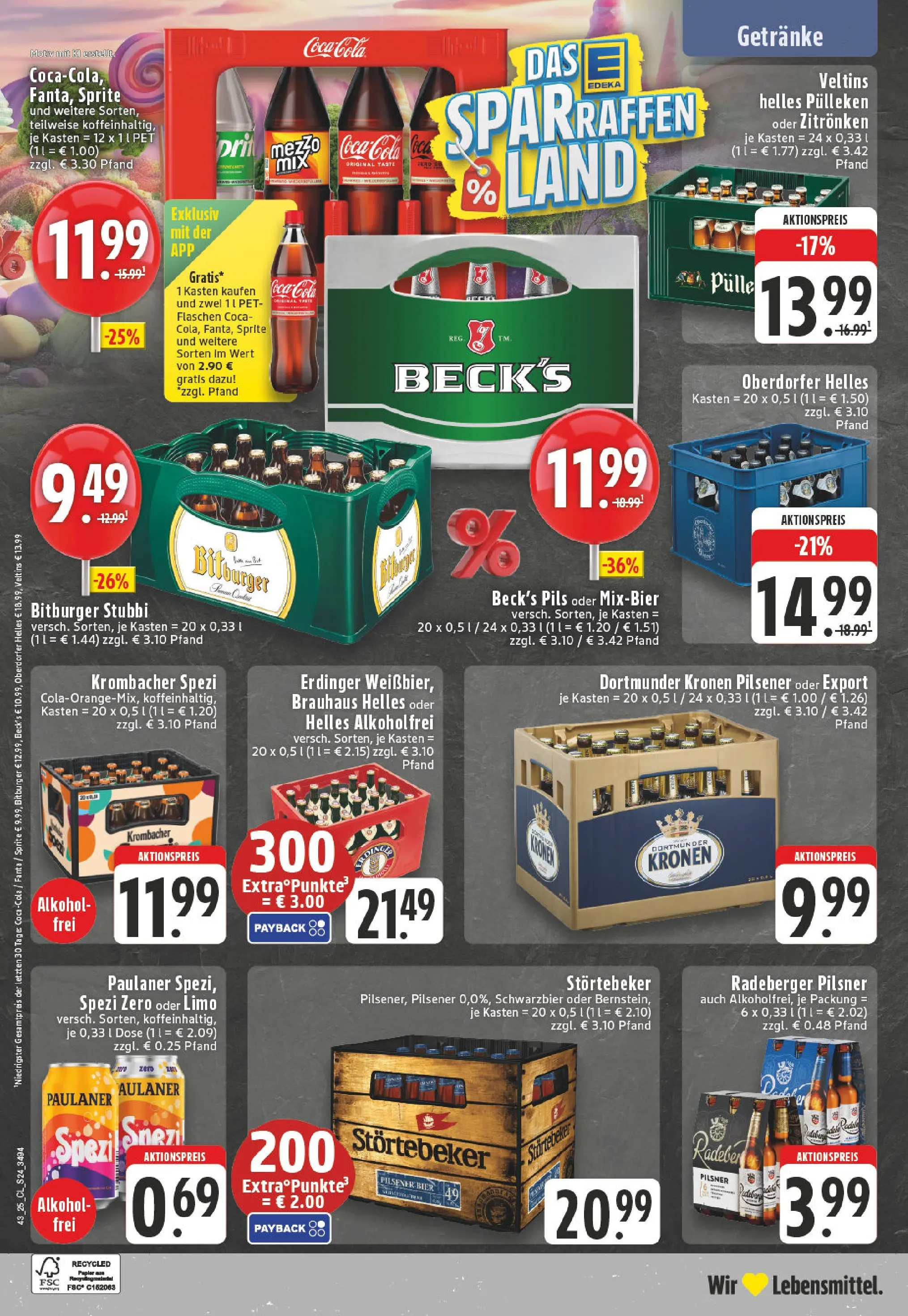 Edeka prospekt Solingen	 (ab 19.10.2025) » Angebote Online | Seite: 24 | Produkte: Sprite, Erdinger, Bier, Krombacher