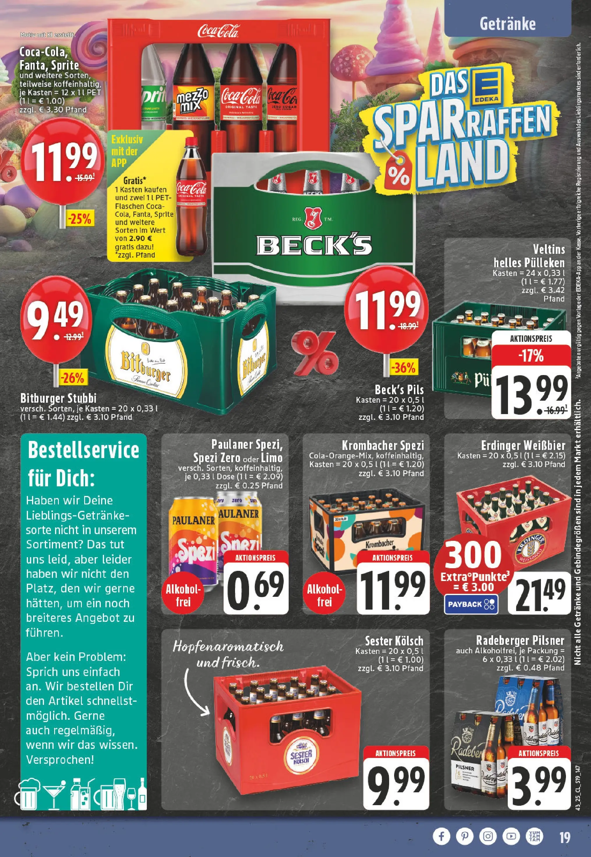 Edeka prospekt Bornheim-Walberberg	 (ab 19.10.2025) » Angebote Online | Seite: 19 | Produkte: Helles pulleken, Bitburger, Coca cola, Sprite