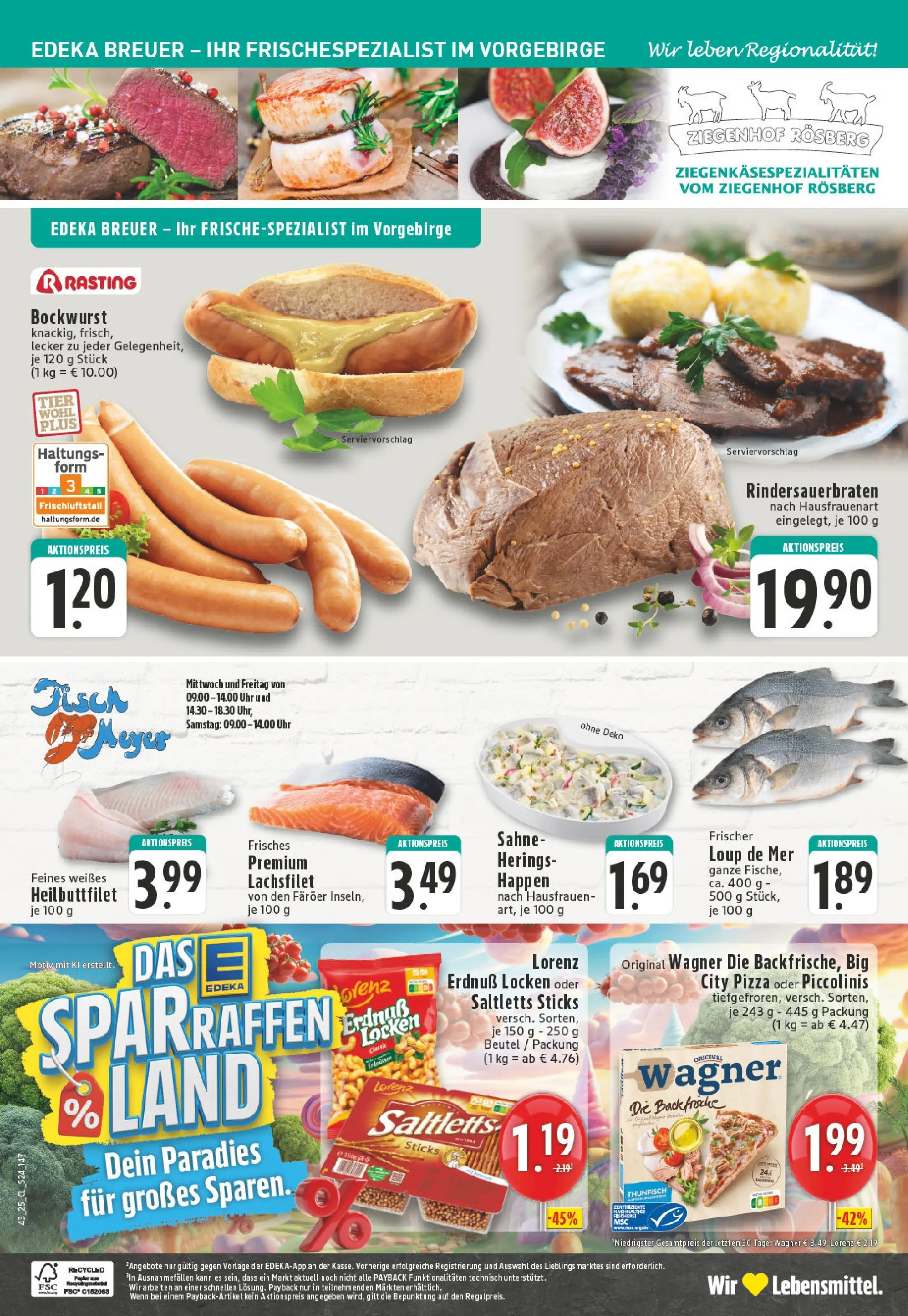 Edeka prospekt Bornheim-Walberberg	 (ab 19.10.2025) » Angebote Online | Seite: 24 | Produkte: Bockwurst, Thunfisch, Piccolinis, Sahne