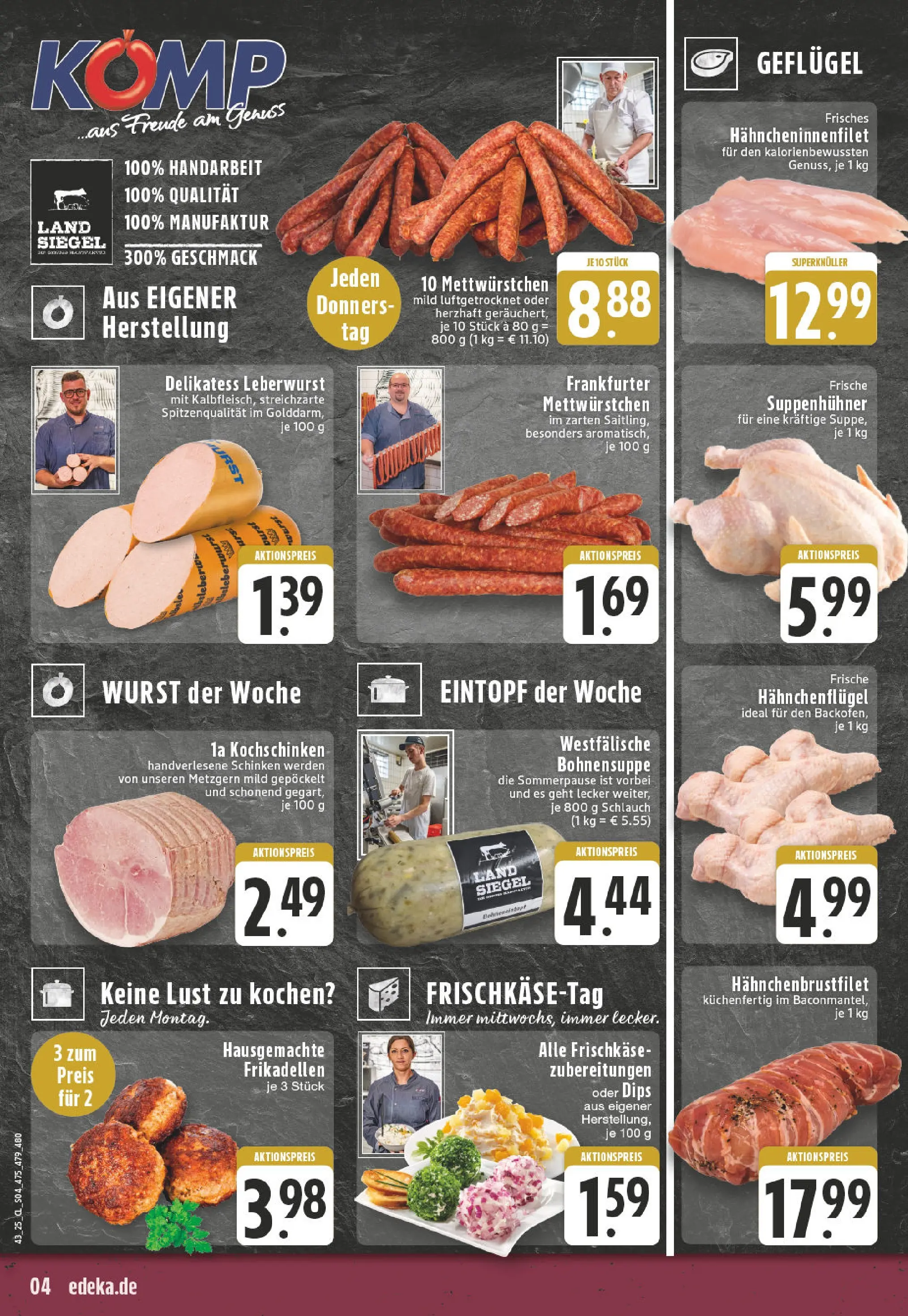 Edeka prospekt Hamminkeln -Mehrhoog	 (ab 19.10.2025) » Angebote Online | Seite: 4 | Produkte: Wurst, Schinken, Frischkase