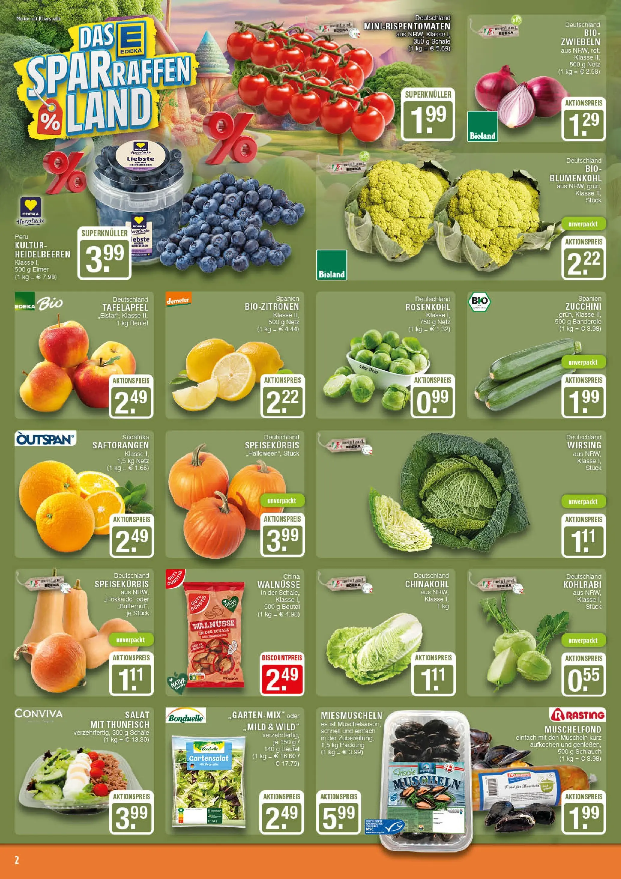 Edeka prospekt Marl	 (ab 19.10.2025) » Angebote Online | Seite: 2 | Produkte: Thunfisch, Heidelbeeren, Zwiebeln, Salat