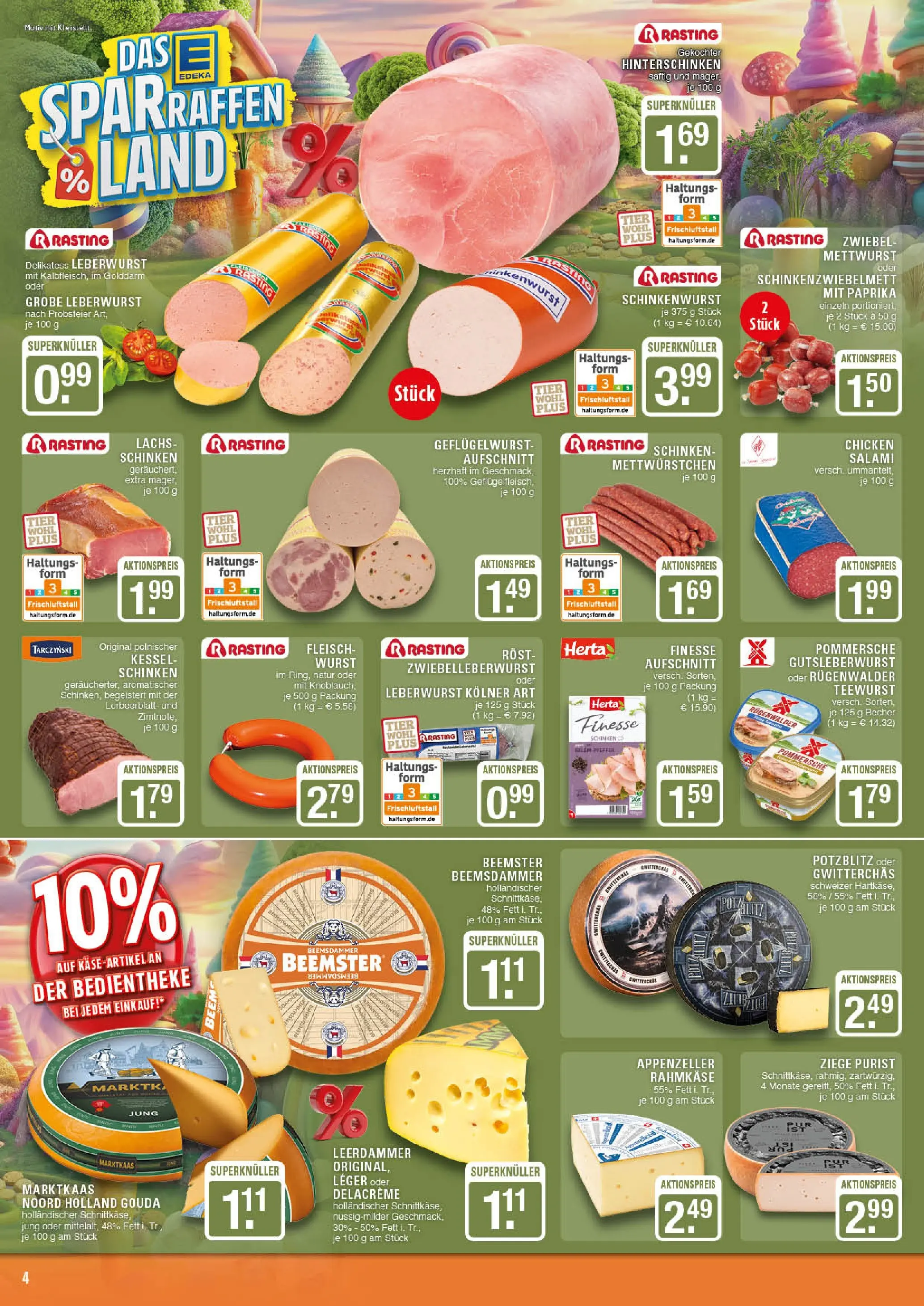 Edeka prospekt Marl	 (ab 19.10.2025) » Angebote Online | Seite: 4 | Produkte: Gouda, Lachs, Wurst, Schinken