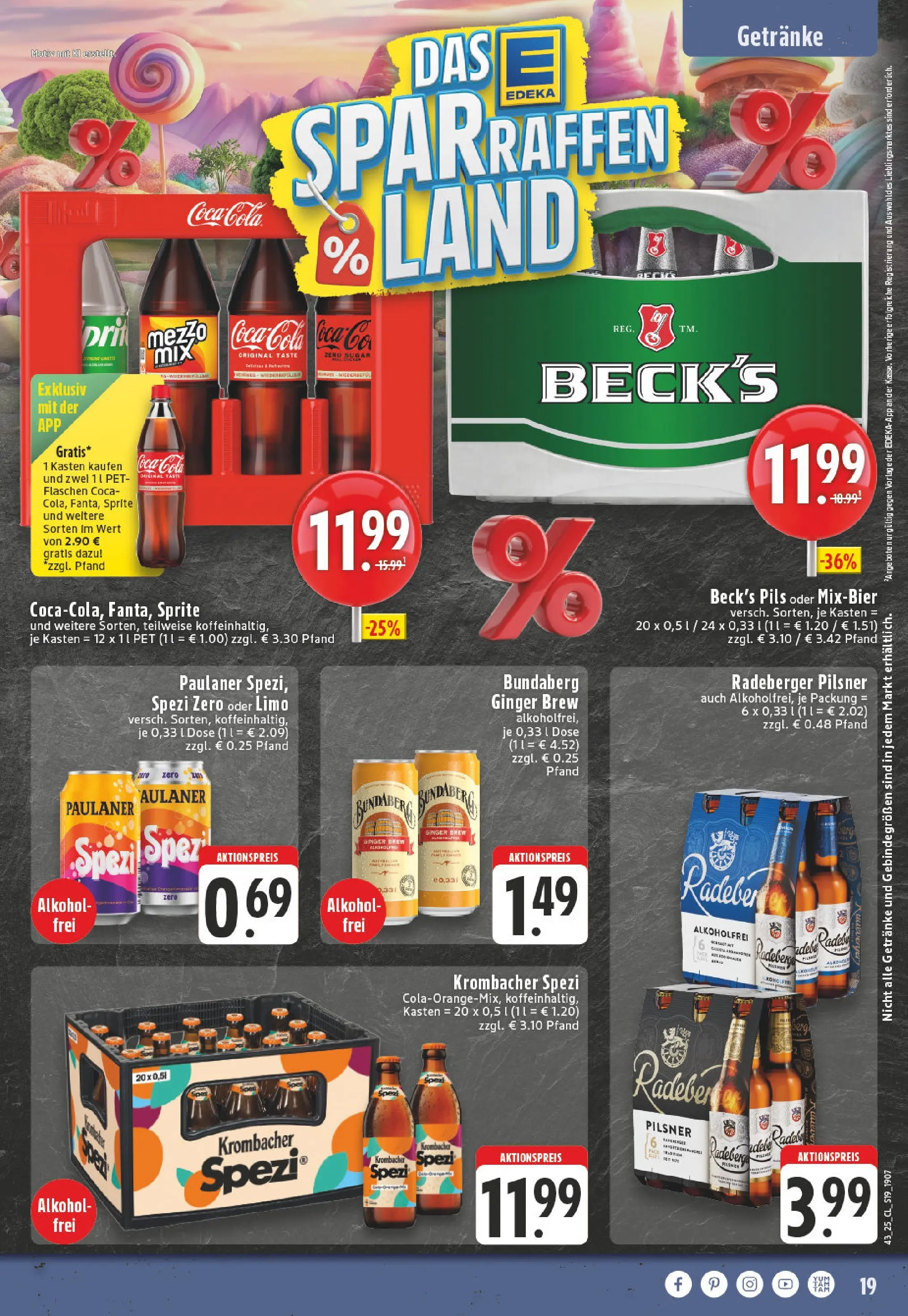 Edeka prospekt Paderborn	 (ab 19.10.2025) » Angebote Online | Seite: 19 | Produkte: Coca cola, Sprite, Pils, Krombacher
