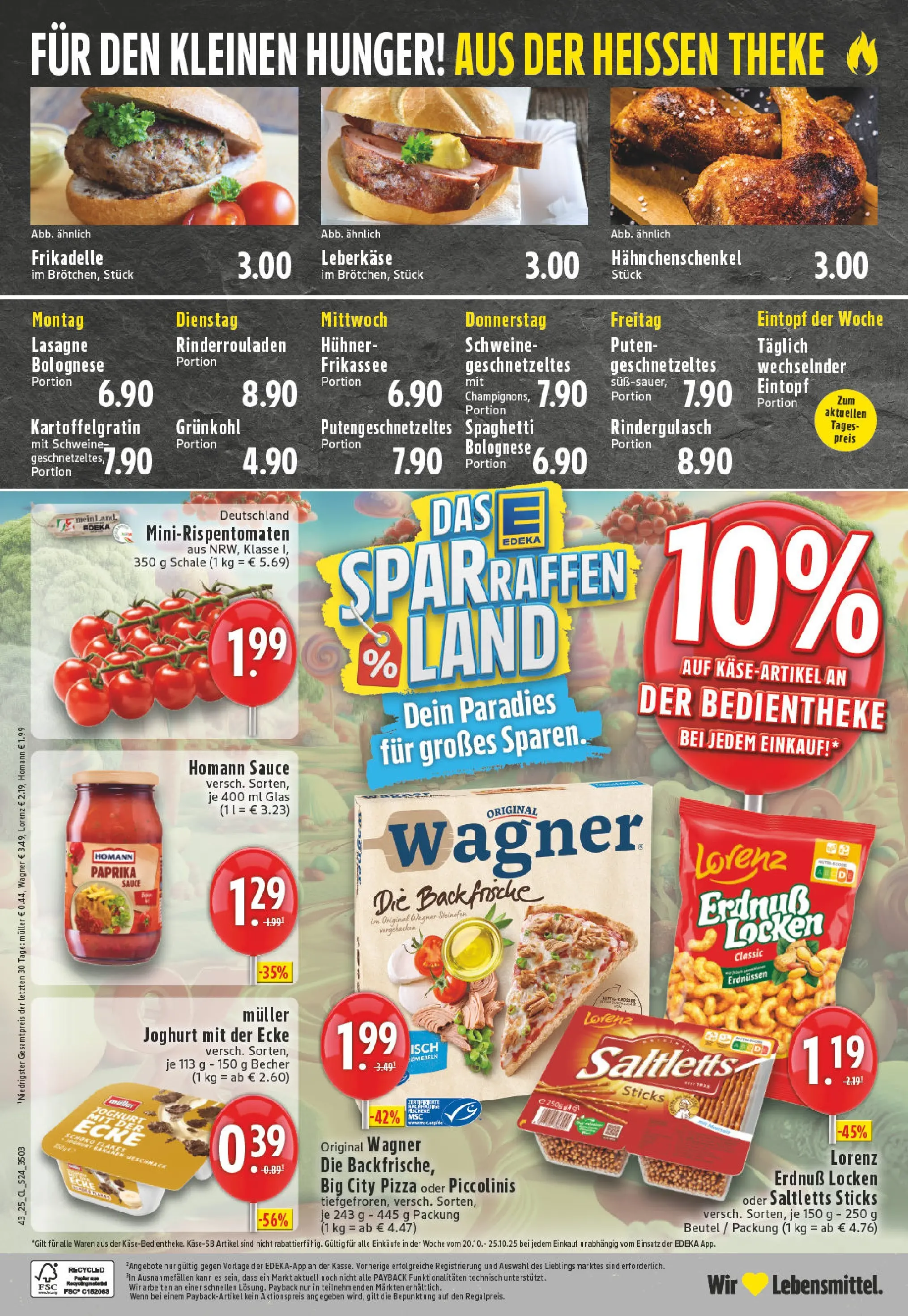 Edeka prospekt Meerbusch	 (ab 19.10.2025) » Angebote Online | Seite: 24 | Produkte: Hahnchenschenkel, Joghurt, Piccolinis, Pizza