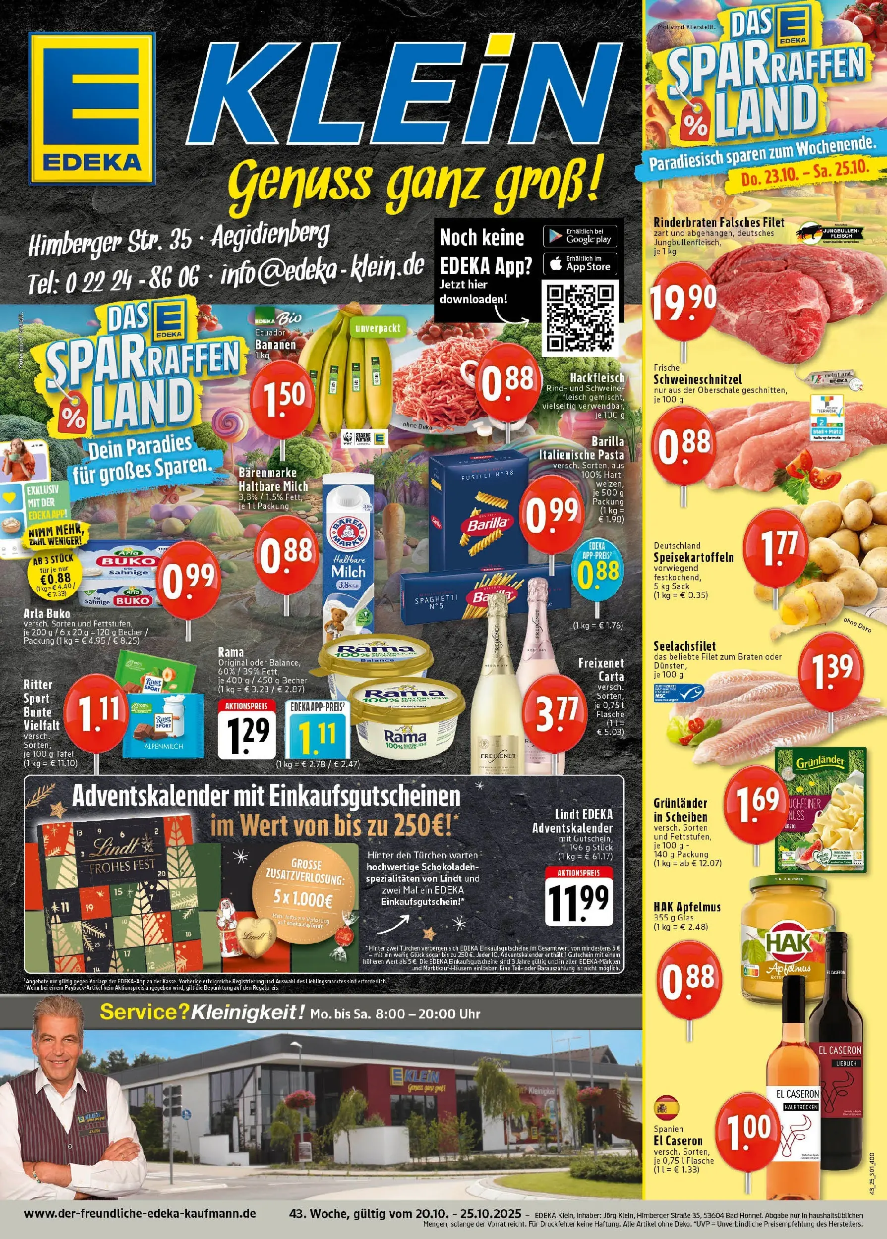 Edeka prospekt Bad Honnef	 (ab 19.10.2025) » Angebote Online | Seite: 1 | Produkte: Margarine, Freixenet, Ritter sport, Schweinefleisch