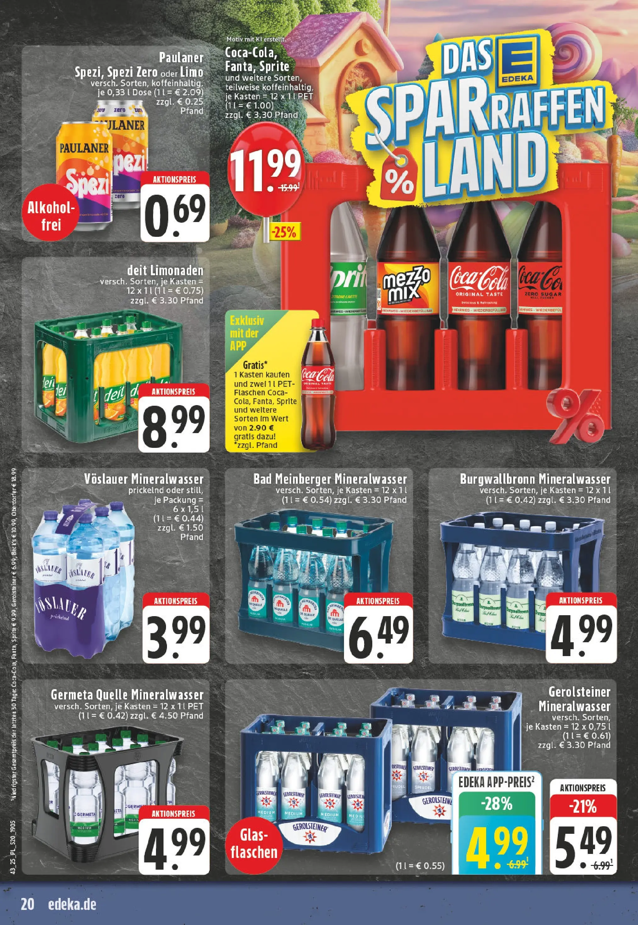 Edeka prospekt Lippstadt	 (ab 19.10.2025) » Angebote Online | Seite: 20 | Produkte: Cola, Bad, Mineralwasser, Paulaner