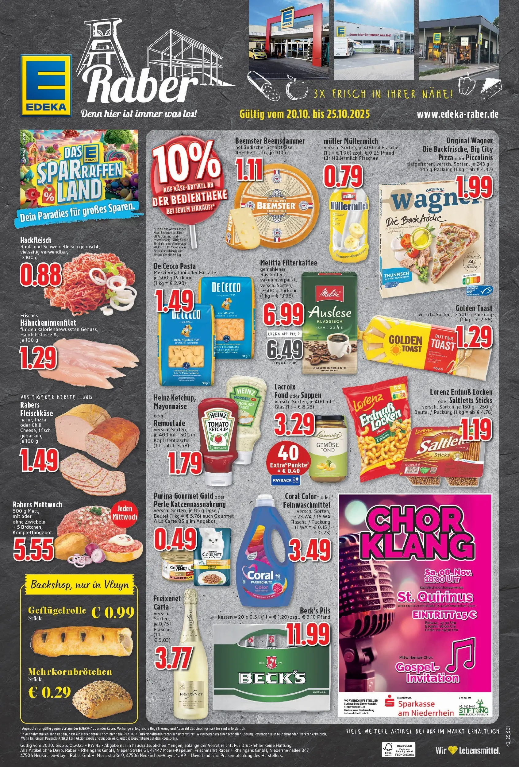 Edeka prospekt Neukirchen-Vluyn	 (ab 19.10.2025) » Angebote Online | Seite: 1 | Produkte: Thunfisch, Coral, Pizza, Muller mullermilch