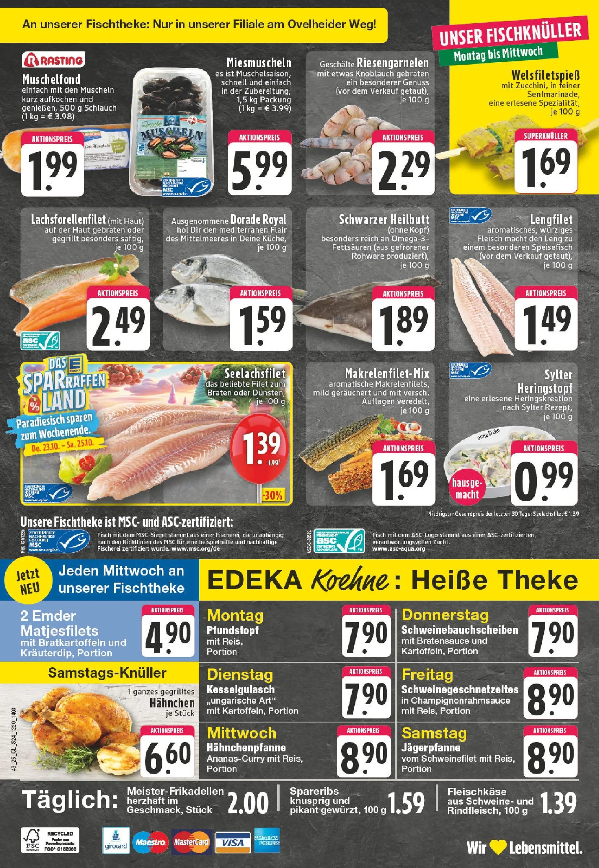 Edeka prospekt Marl	 (ab 19.10.2025) » Angebote Online | Seite: 24 | Produkte: Dorade, Hahnchen, Knoblauch, Fleisch