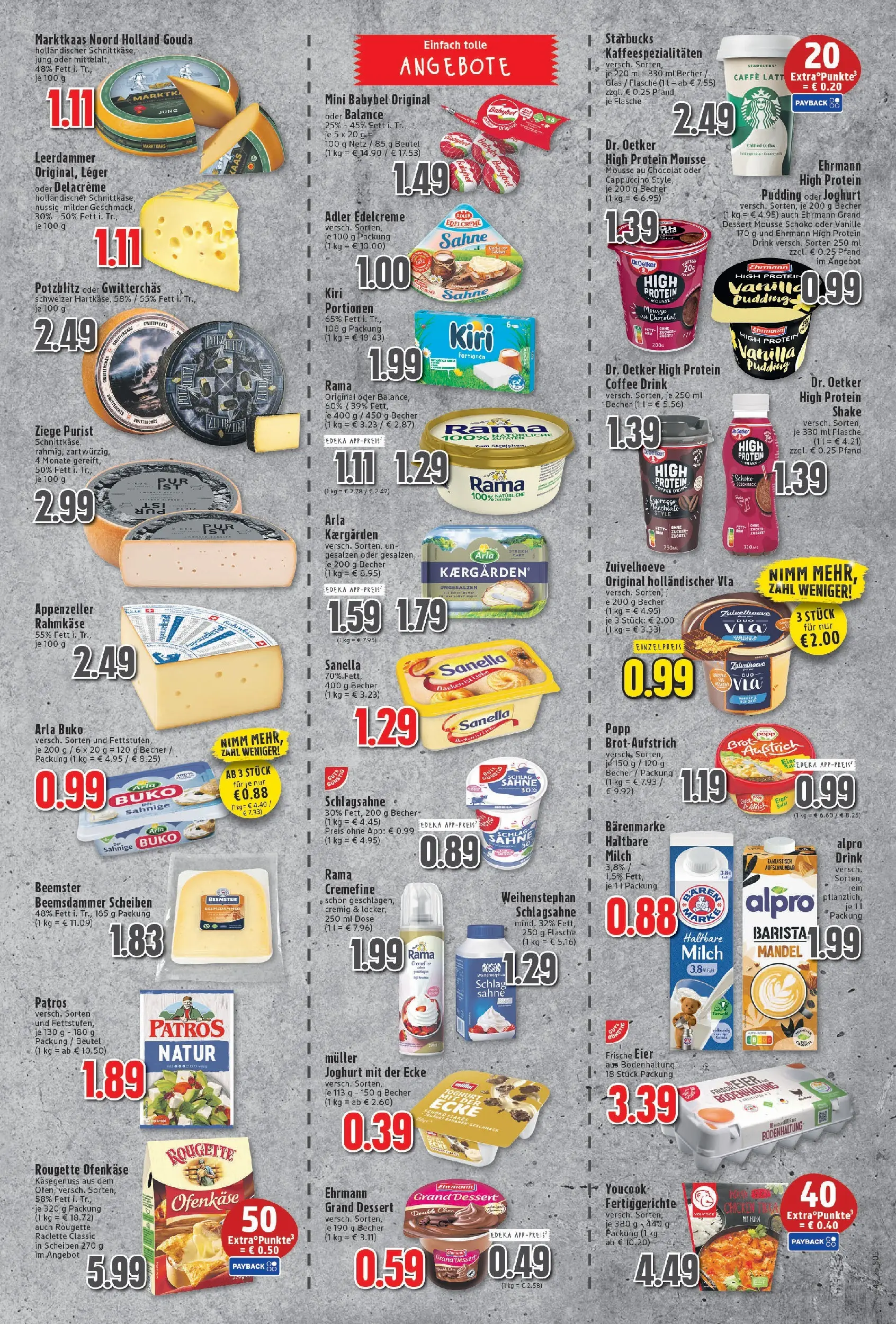 Edeka prospekt Neukirchen-Vluyn	 (ab 19.10.2025) » Angebote Online | Seite: 5 | Produkte: High protein pudding, Rama cremefine, Rougette ofenkase, Leerdammer