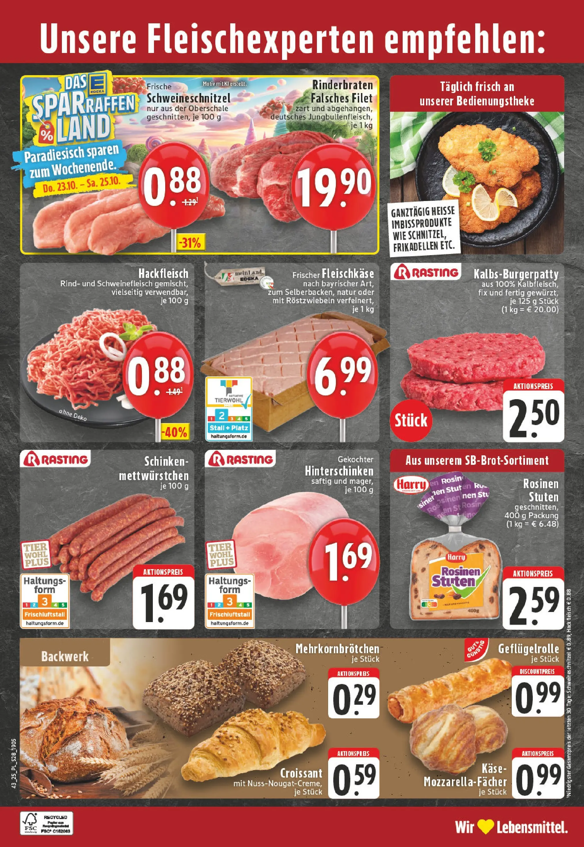 Edeka prospekt Lippstadt	 (ab 19.10.2025) » Angebote Online | Seite: 28 | Produkte: Rinderbraten, Burger, Rosinen, Fleisch