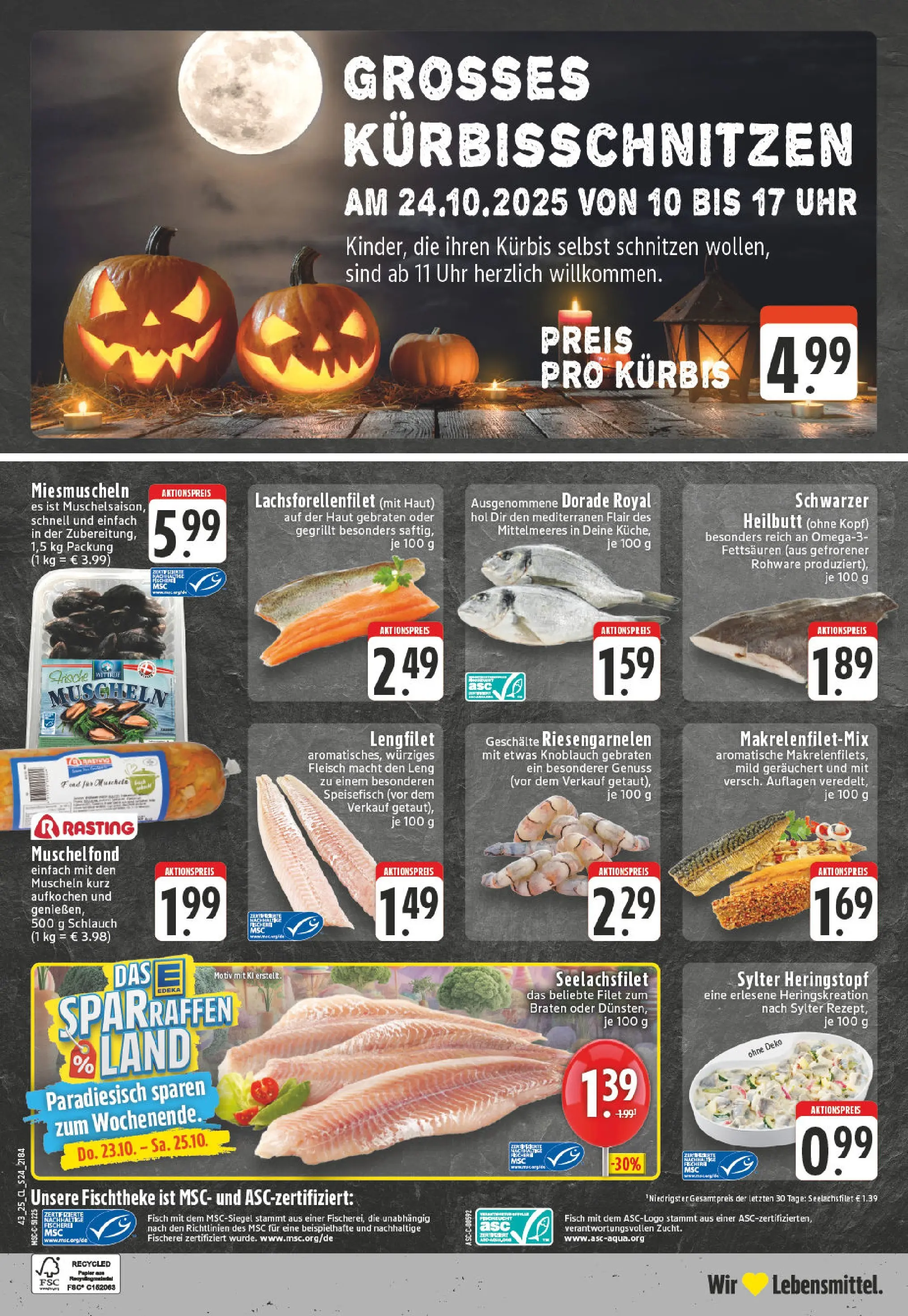 Edeka prospekt Willich - Schiefbahn	 (ab 19.10.2025) » Angebote Online | Seite: 24 | Produkte: Dorade, Knoblauch, Kürbis, Fleisch