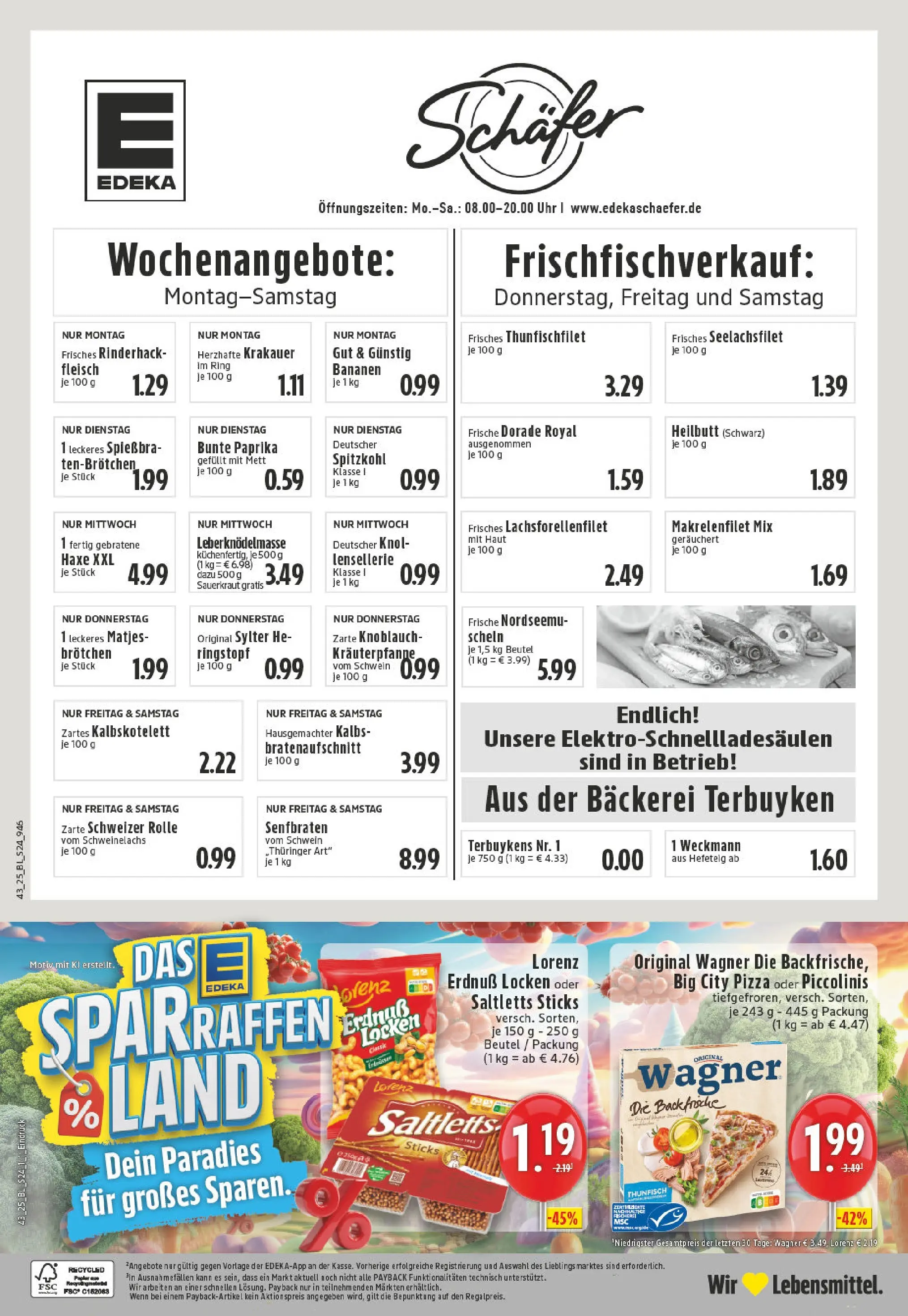 Edeka prospekt Düsseldorf	 (ab 19.10.2025) » Angebote Online | Seite: 24 | Produkte: Paprika, Knoblauch, Fleisch, Uhr