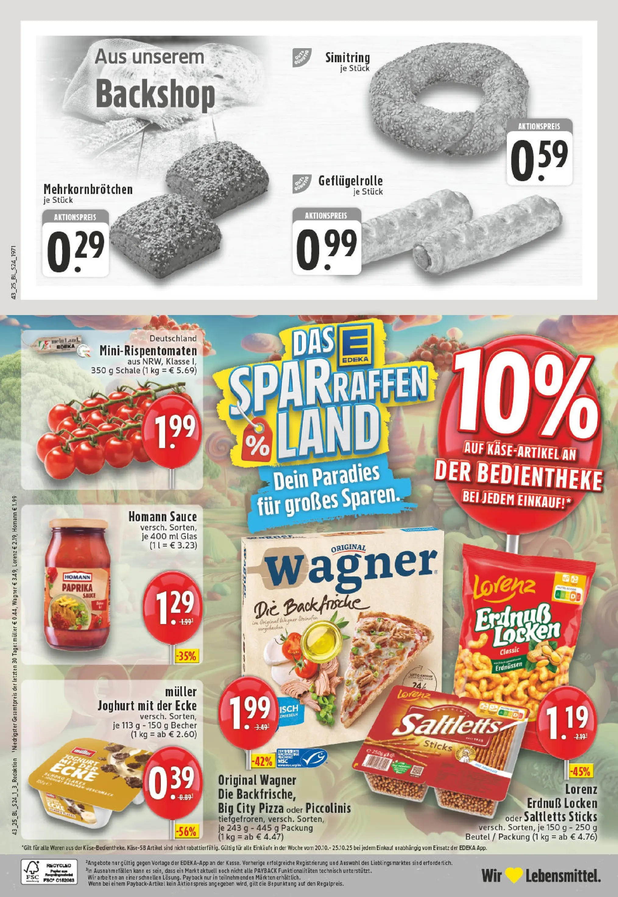 Edeka prospekt Altena	 (ab 19.10.2025) » Angebote Online | Seite: 24 | Produkte: Joghurt, Zwiebeln, Piccolinis, Pizza