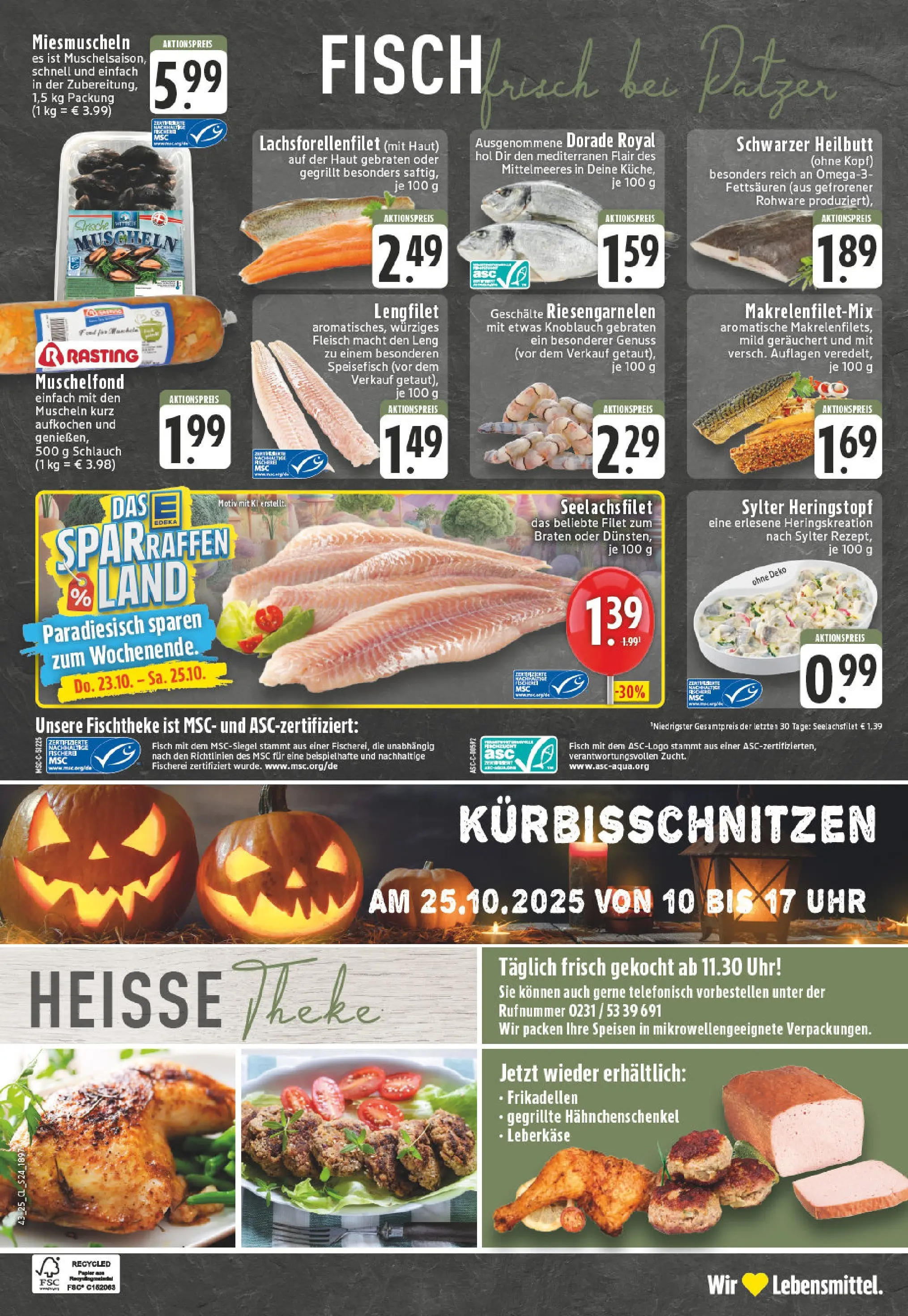 Edeka prospekt Dortmund - Wickede	 (ab 19.10.2025) » Angebote Online | Seite: 24 | Produkte: Dorade, Hahnchenschenkel, Theke, Leberkase