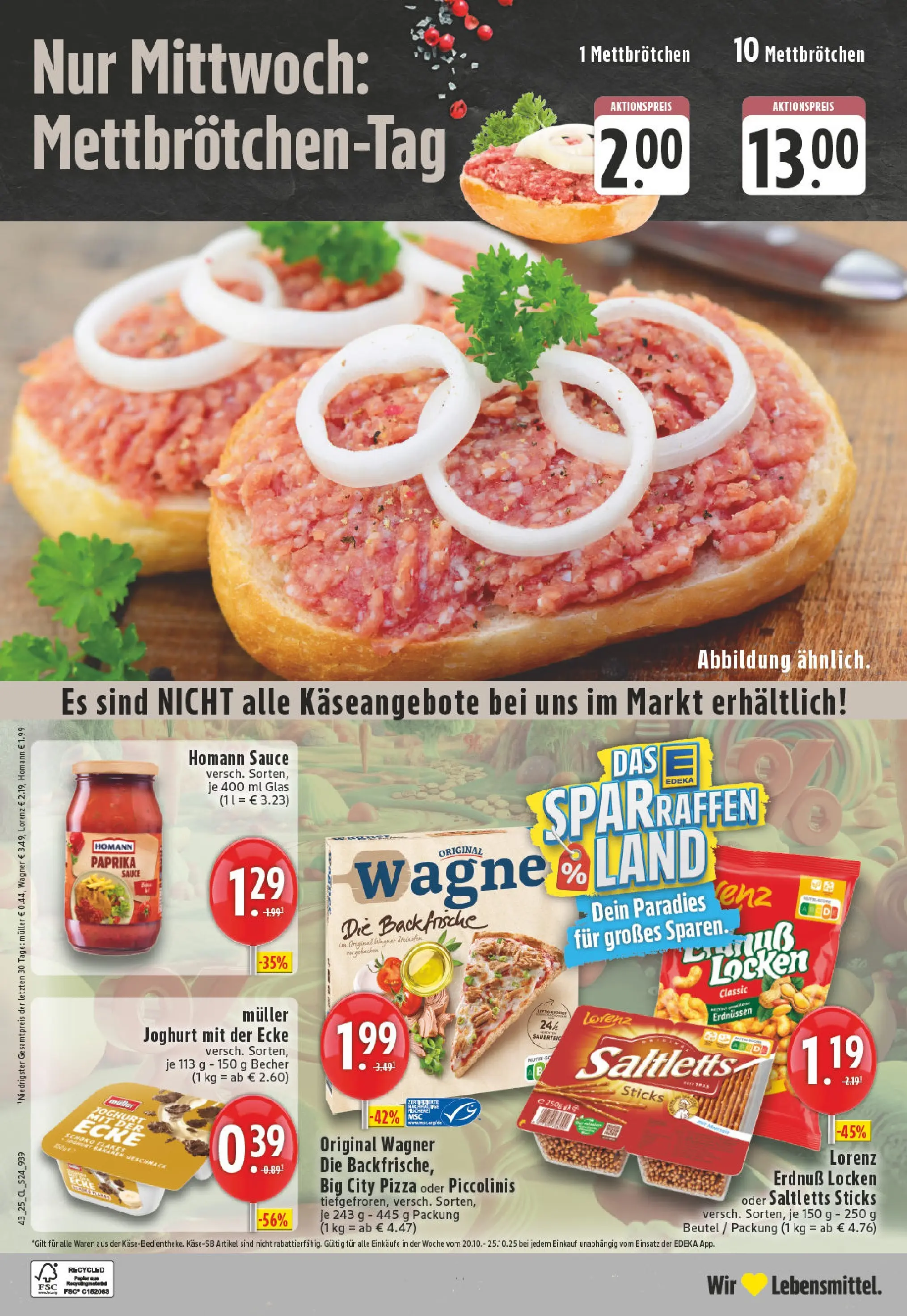 Edeka prospekt Iserlohn	 (ab 19.10.2025) » Angebote Online | Seite: 24 | Produkte: Joghurt, Paprika, Piccolinis, Pizza
