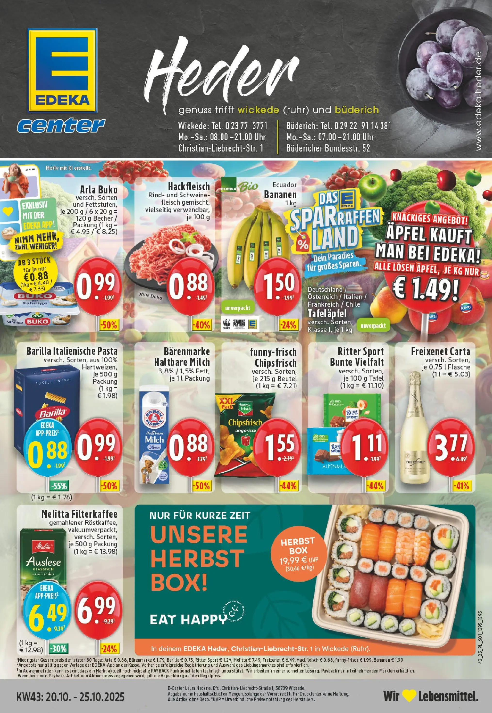 Edeka prospekt Werl	 (ab 19.10.2025) » Angebote Online | Seite: 1 | Produkte: Melitta, Bananen, Chips, Fleisch