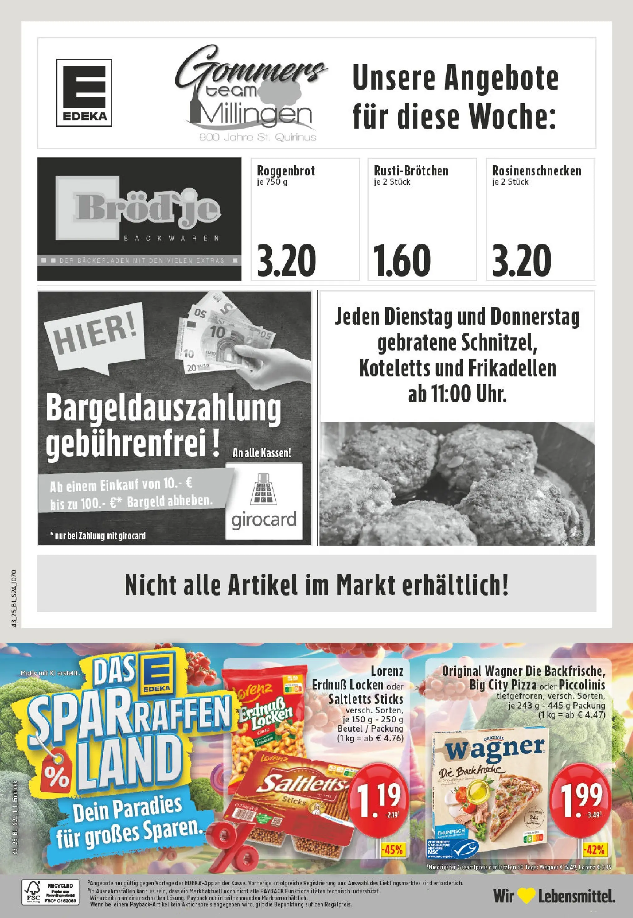 Edeka prospekt Rees-Millingen	 (ab 19.10.2025) » Angebote Online | Seite: 24 | Produkte: Thunfisch, Piccolinis, Pizza