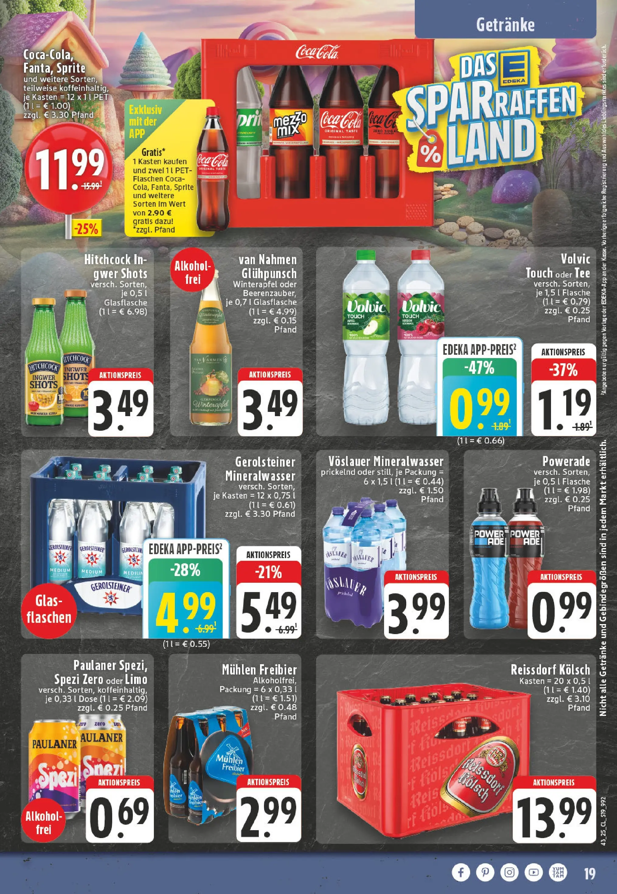 Edeka prospekt Köln-Lindenthal	 (ab 19.10.2025) » Angebote Online | Seite: 19 | Produkte: Sprite, Mineralwasser, Reis, Gerolsteiner