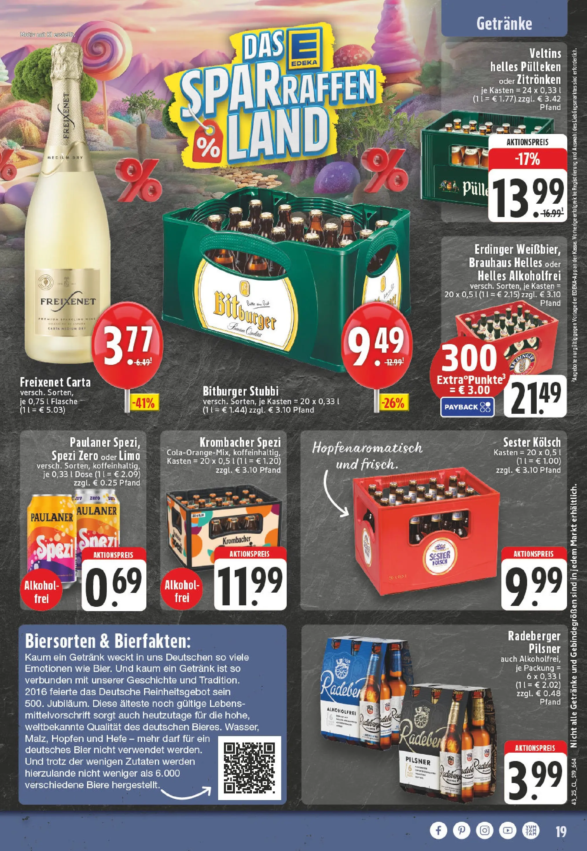 Edeka prospekt Hennef - Uckerath	 (ab 19.10.2025) » Angebote Online | Seite: 19 | Produkte: Bier, Krombacher, Radeberger pilsner, Veltins