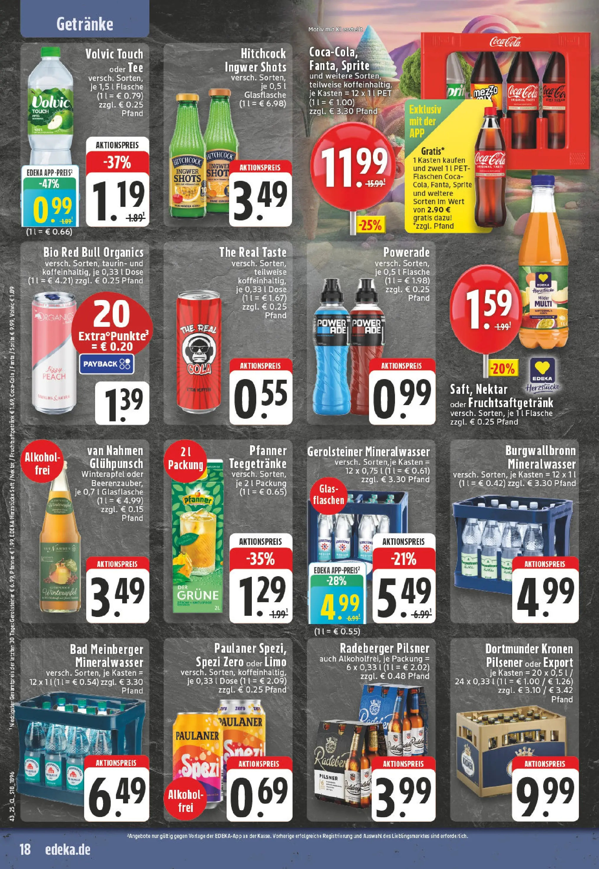 Edeka prospekt Lünen	 (ab 19.10.2025) » Angebote Online | Seite: 18 | Produkte: Sprite, Bad, Mineralwasser, Radeberger pilsner