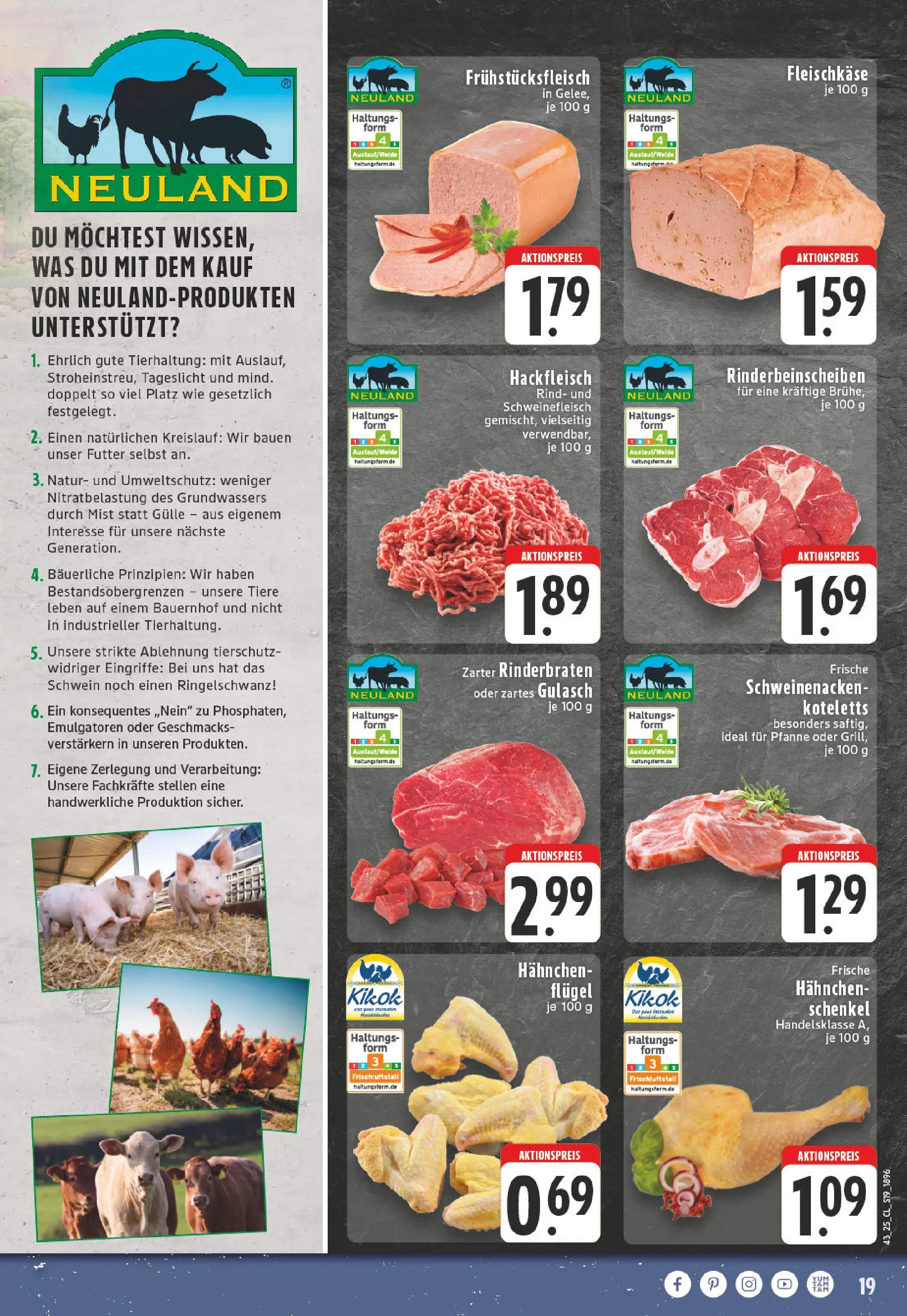 Edeka prospekt Lünen	 (ab 19.10.2025) » Angebote Online | Seite: 19 | Produkte: Schweinenacken, Gulasch, Schweinefleisch, Hackfleisch