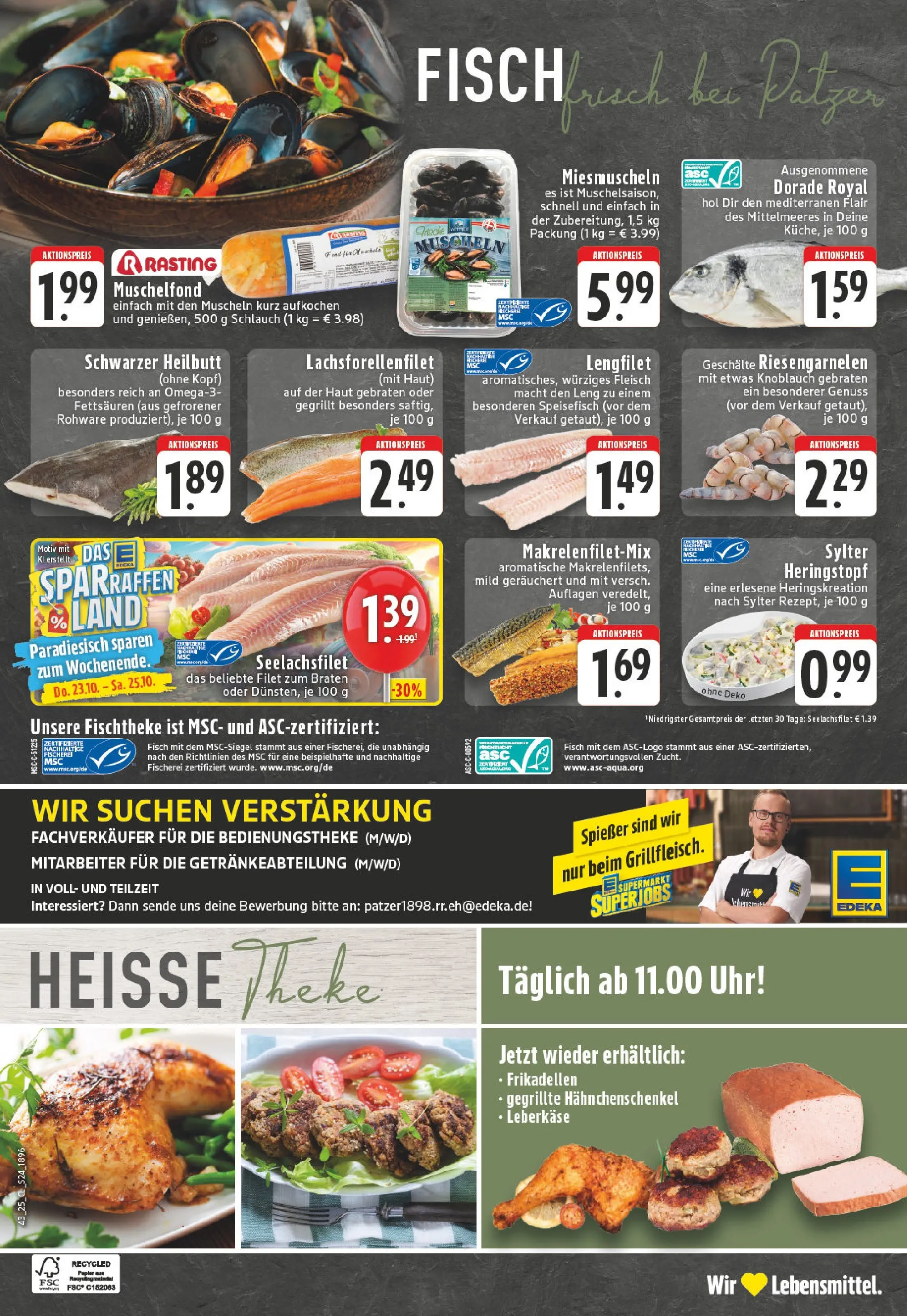 Edeka prospekt Lünen	 (ab 19.10.2025) » Angebote Online | Seite: 24 | Produkte: Hahnchenschenkel, Fisch, Uhr, Leberkase