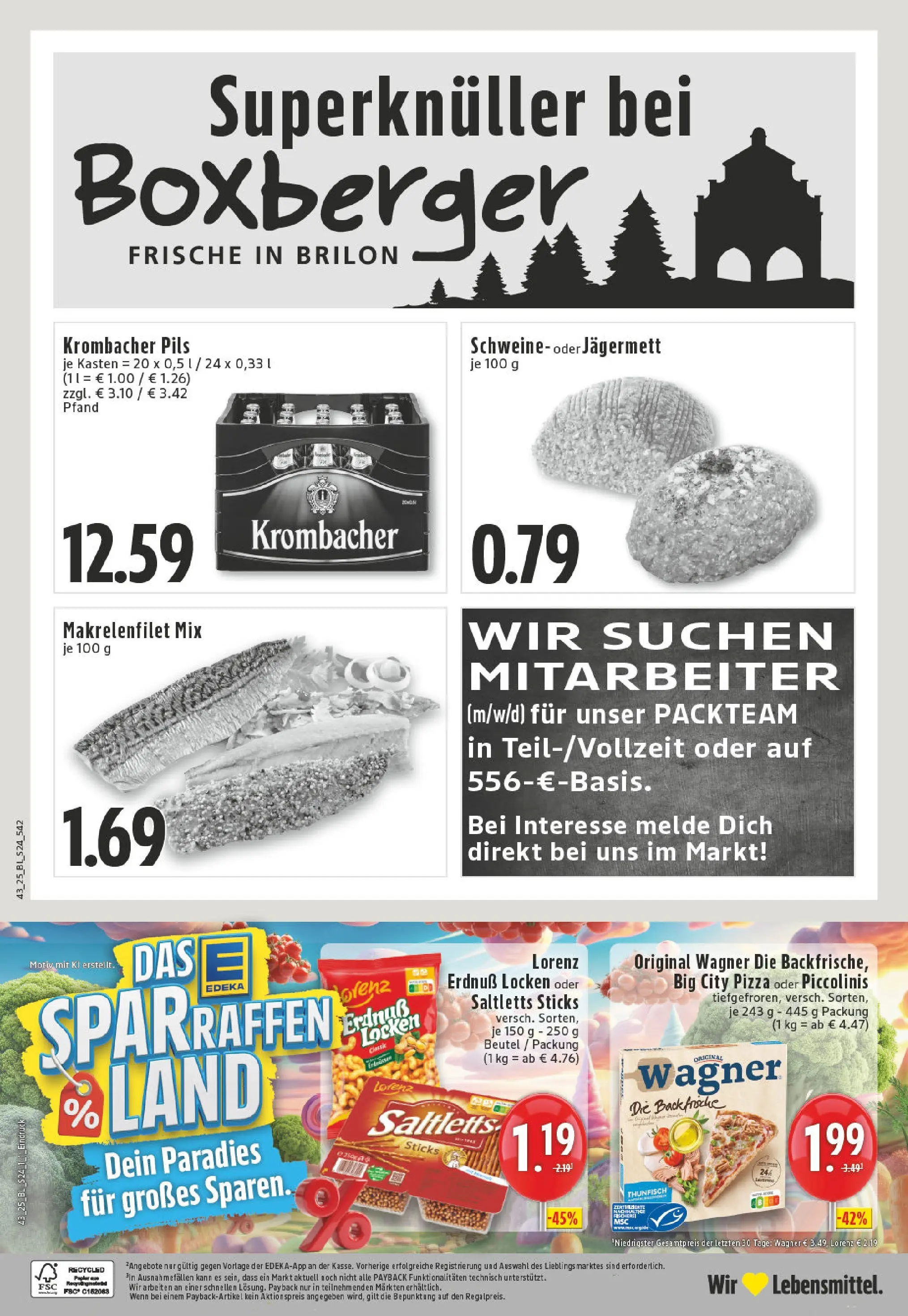 Edeka prospekt Brilon	 (ab 19.10.2025) » Angebote Online | Seite: 24 | Produkte: Pils, Krombacher, Piccolinis, Pizza