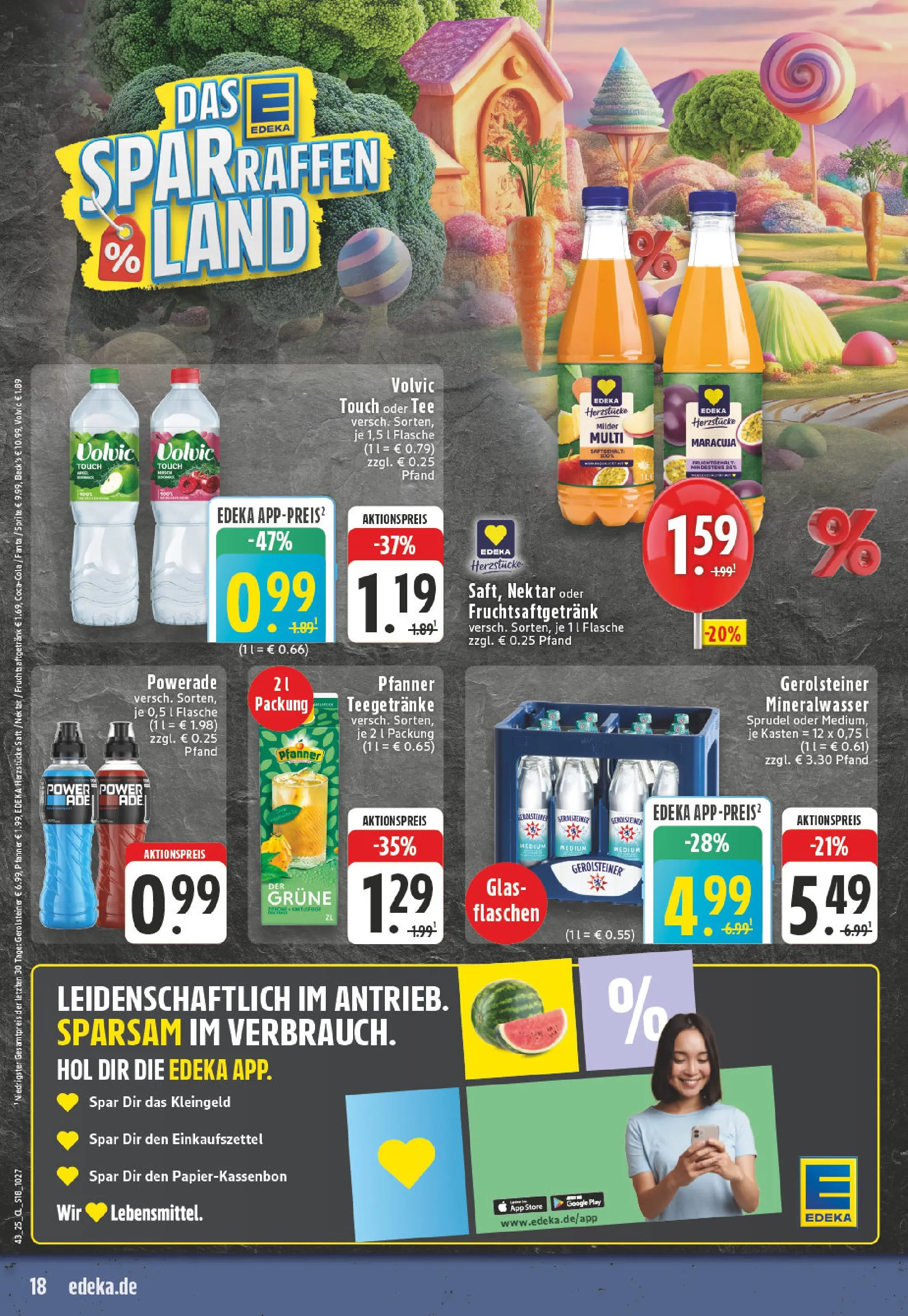Edeka prospekt Ruppichteroth	 (ab 19.10.2025) » Angebote Online | Seite: 18 | Produkte: Volvic touch, Powerade, Volvic, Gerolsteiner
