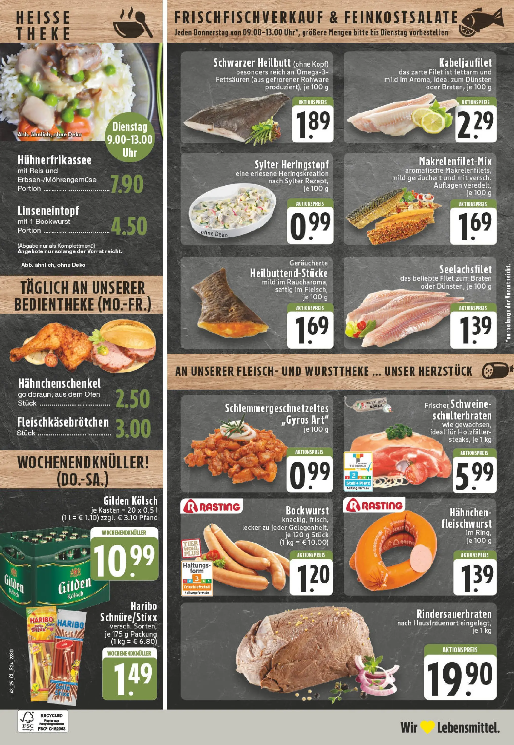 Edeka prospekt Leverkusen	 (ab 19.10.2025) » Angebote Online | Seite: 24 | Produkte: Bockwurst, Hahnchen, Theke, Fleisch