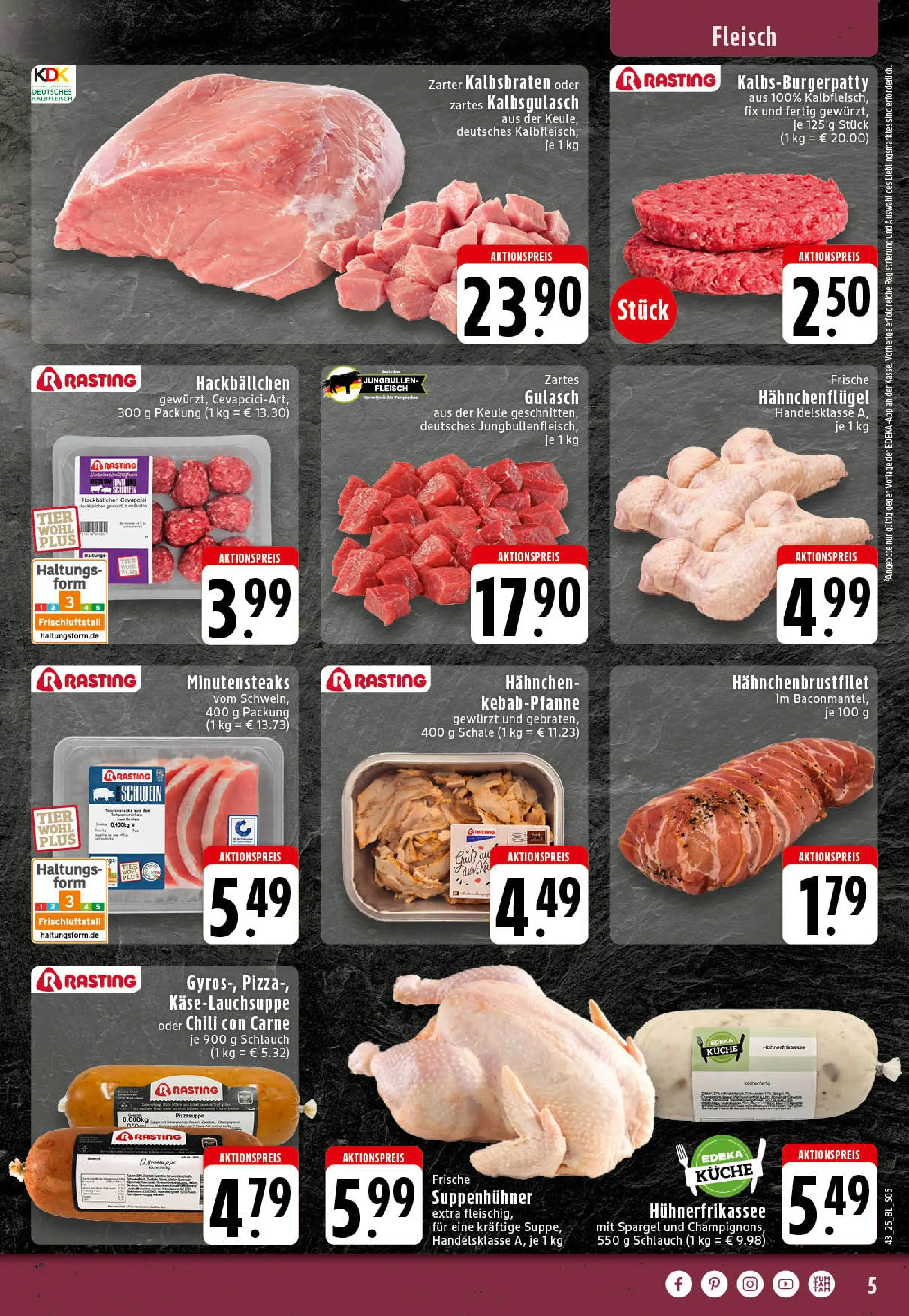 Edeka prospekt Stolberg	 (ab 19.10.2025) » Angebote Online | Seite: 5 | Produkte: Cevapcici, Spargel, Gulasch, Fleisch