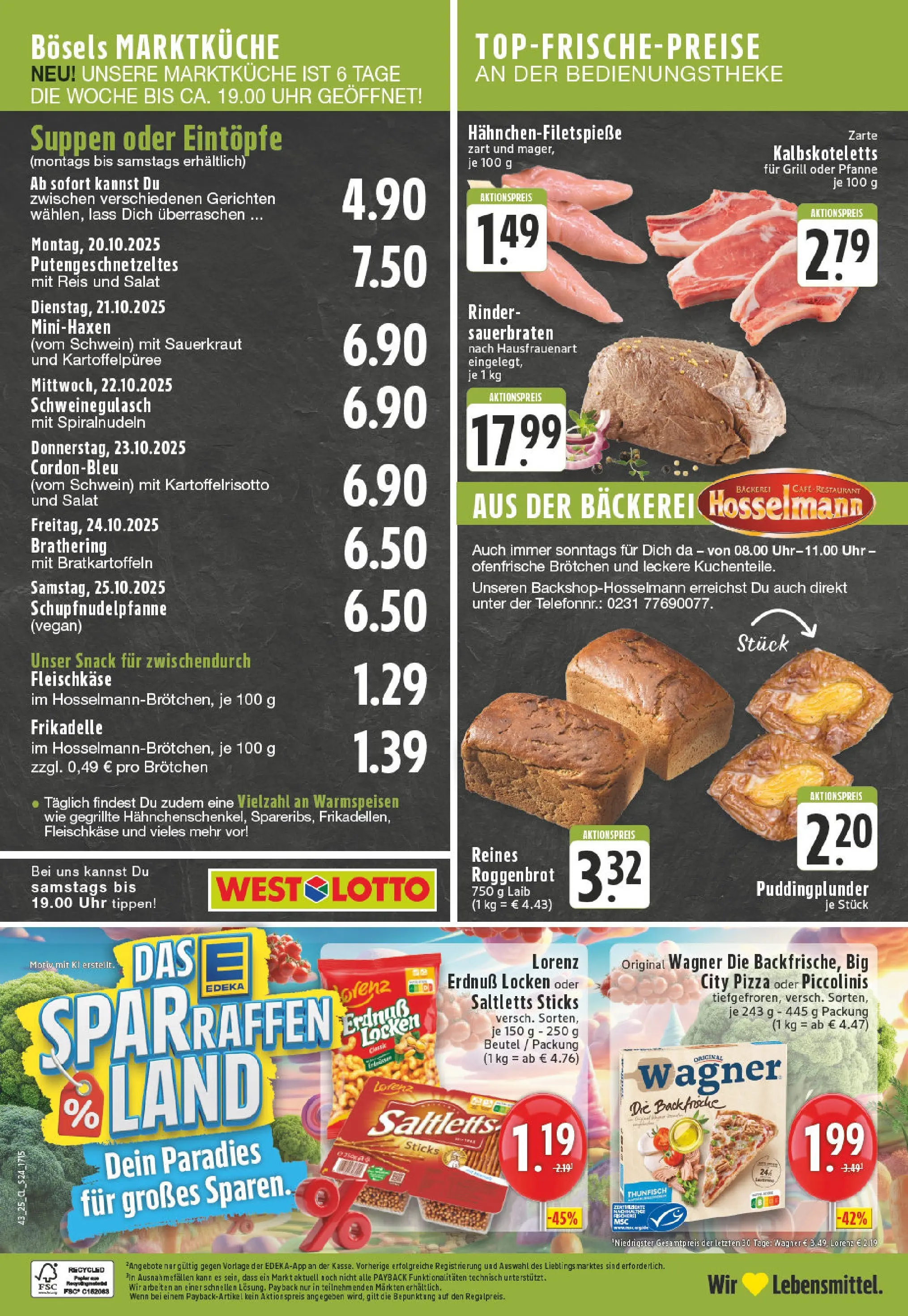 Edeka prospekt Lünen-Brambauer	 (ab 19.10.2025) » Angebote Online | Seite: 24 | Produkte: Schweinegulasch, Grill, Ofenfrische, Uhr