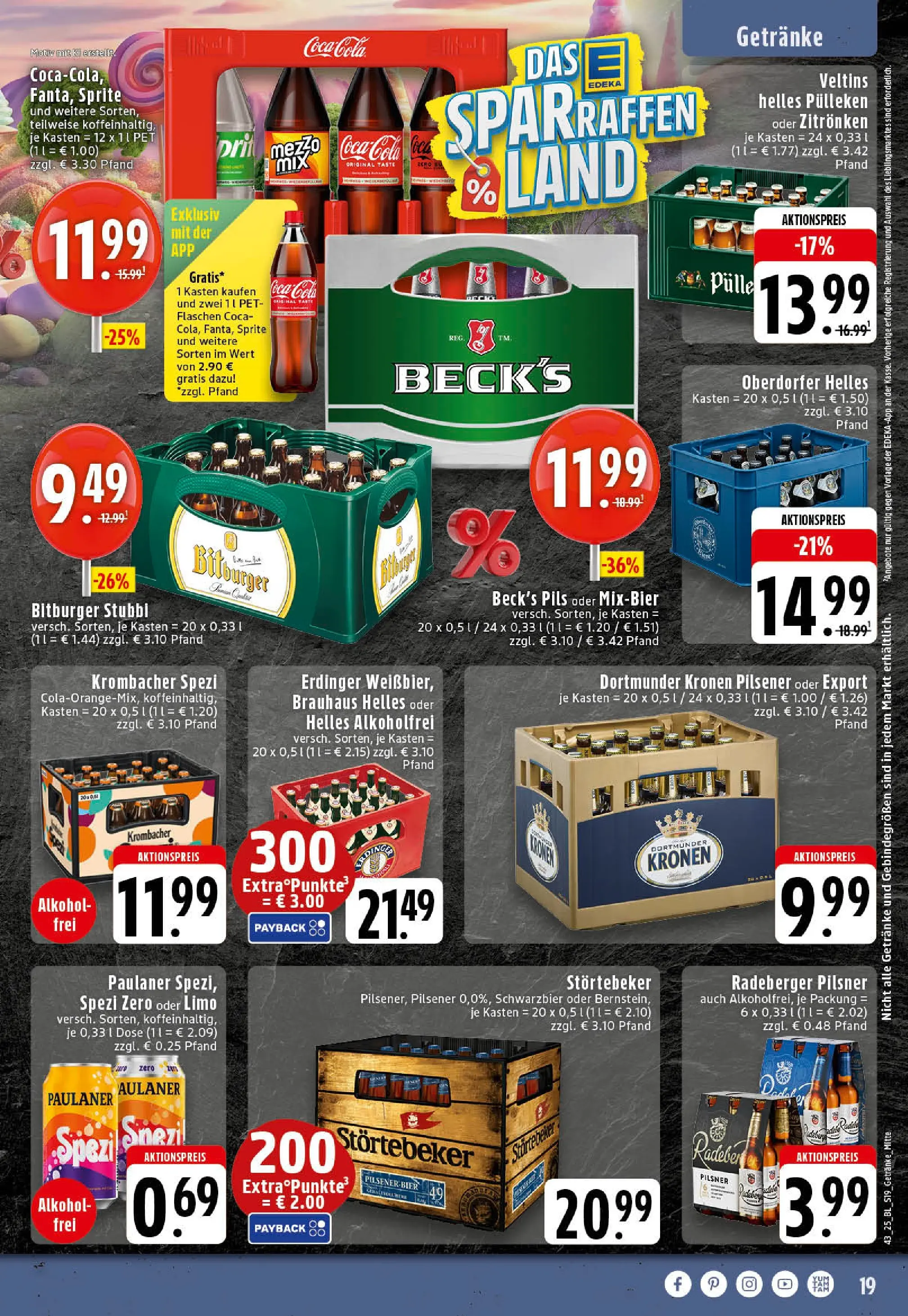 Edeka prospekt Stolberg	 (ab 19.10.2025) » Angebote Online | Seite: 19 | Produkte: Coca cola, Cola, Pils, Radeberger pilsner