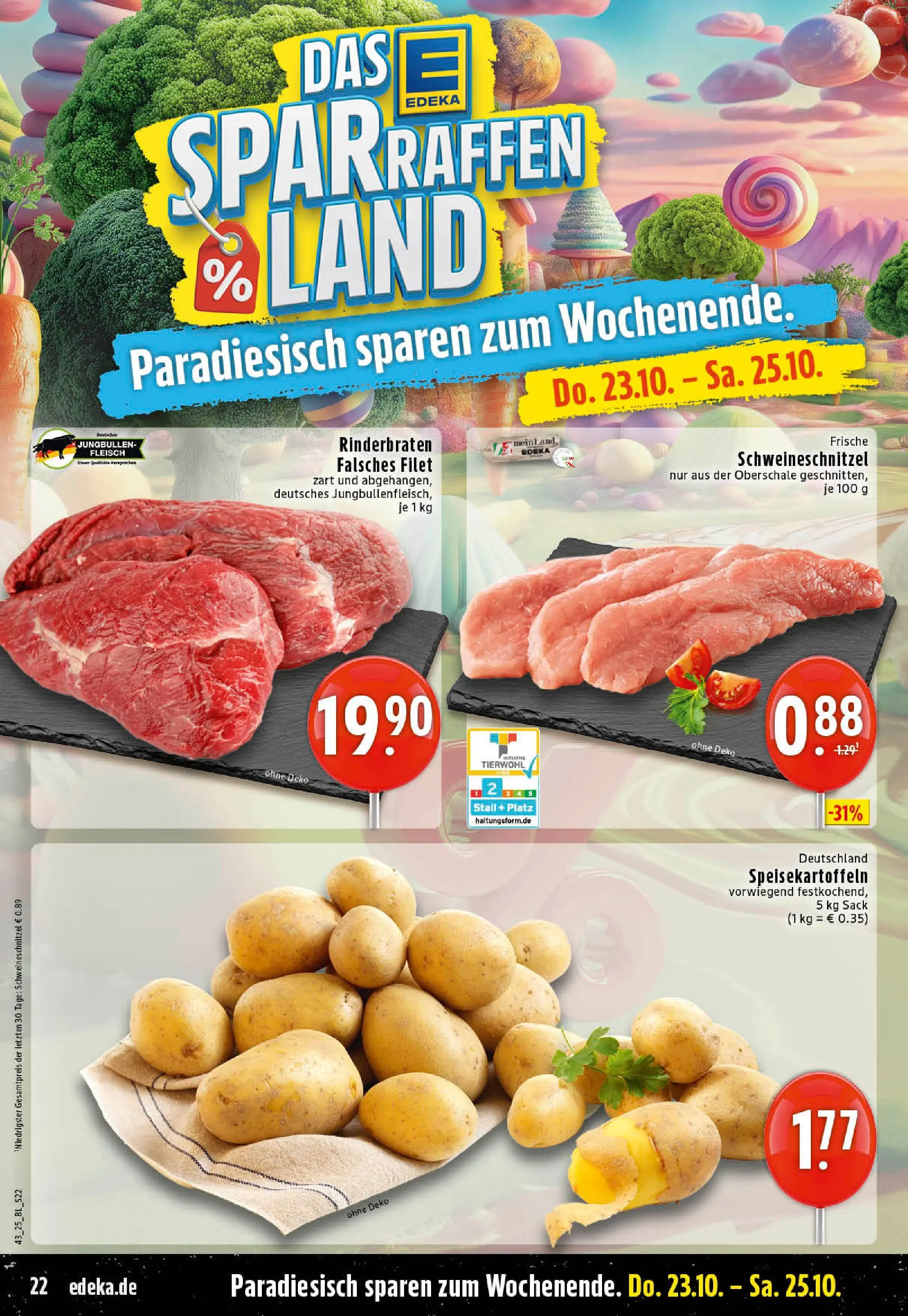 Edeka prospekt Stolberg	 (ab 19.10.2025) » Angebote Online | Seite: 22 | Produkte: Rinderbraten, Fleisch