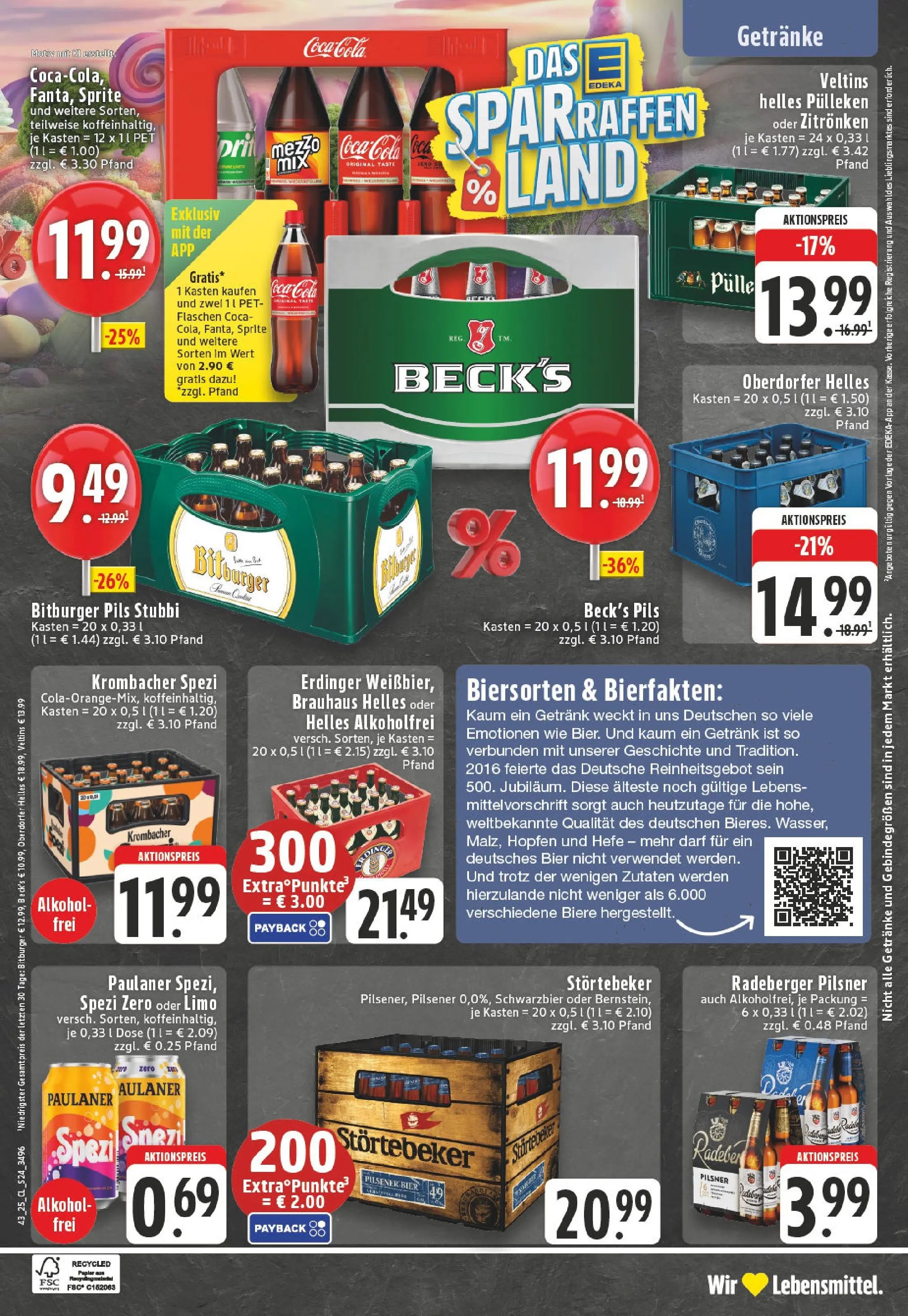 Edeka prospekt Essen	 (ab 19.10.2025) » Angebote Online | Seite: 24 | Produkte: Helles pulleken, Coca cola, Pils, Paulaner