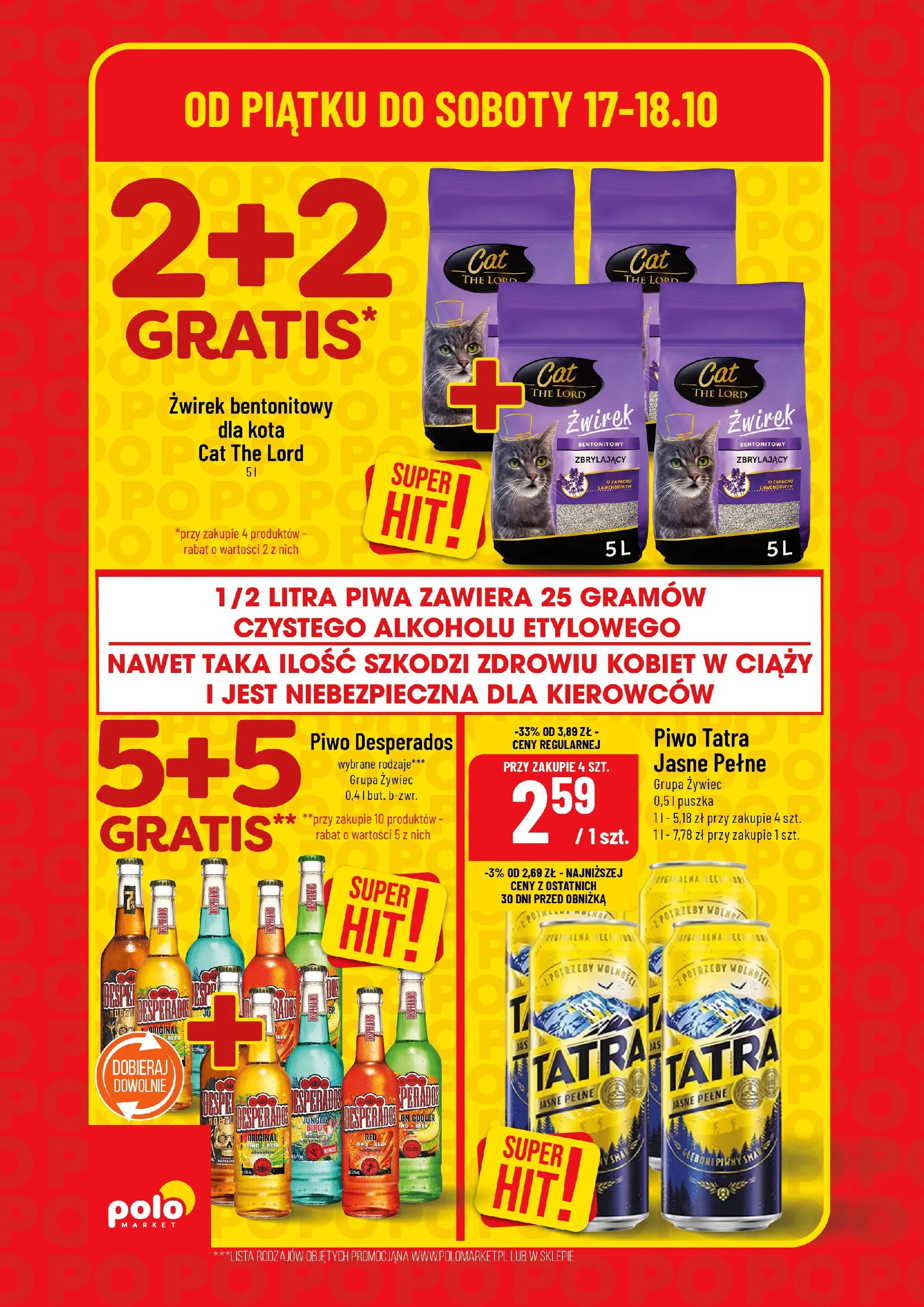 POLOmarket gazetka od jutra (16.10.2025) - Nowa PDF | Strona: 2 | Produkty: Piwo Desperados, Piwo, Żwirek bentonitowy