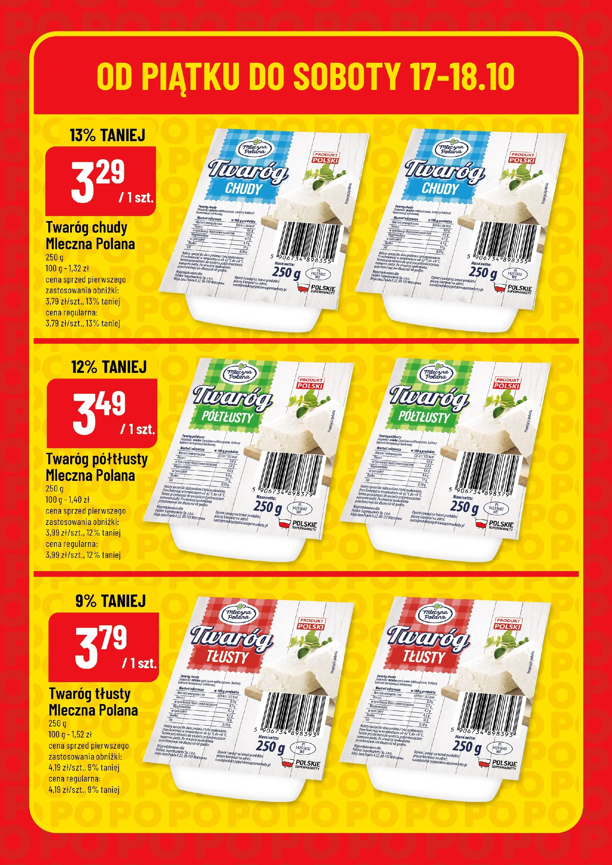 POLOmarket gazetka od jutra (16.10.2025) - Nowa PDF | Strona: 6 | Produkty: Twaróg chudy, Twaróg tłusty, Twaróg półtłusty, Twaróg