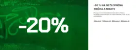 -20 % na nezlevněná trička a mikiny